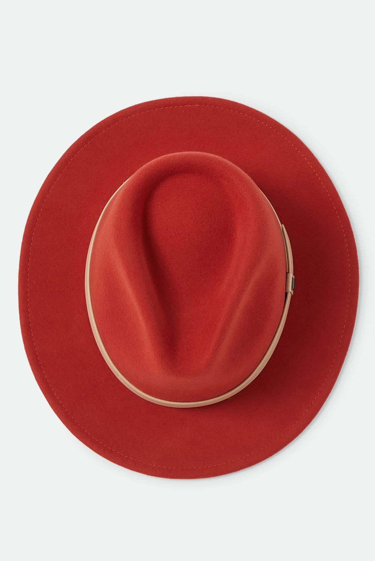 Unisex Messer Fedora in the color Red Earth/Wax Paper - Additional Laydown image