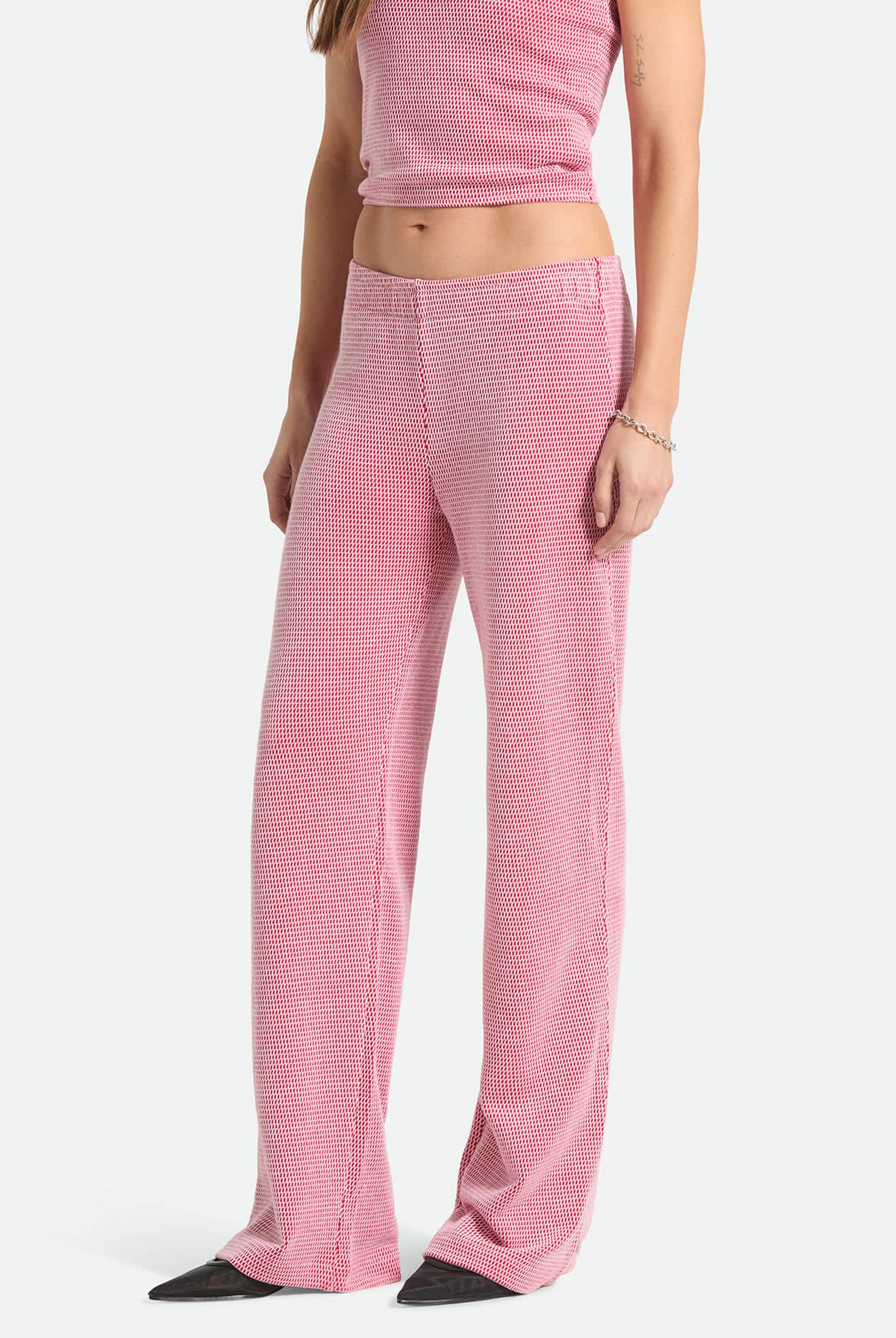 Women's Siesta Knit Pant in the color Adrenaline Rush/White Weave - Women's Side View