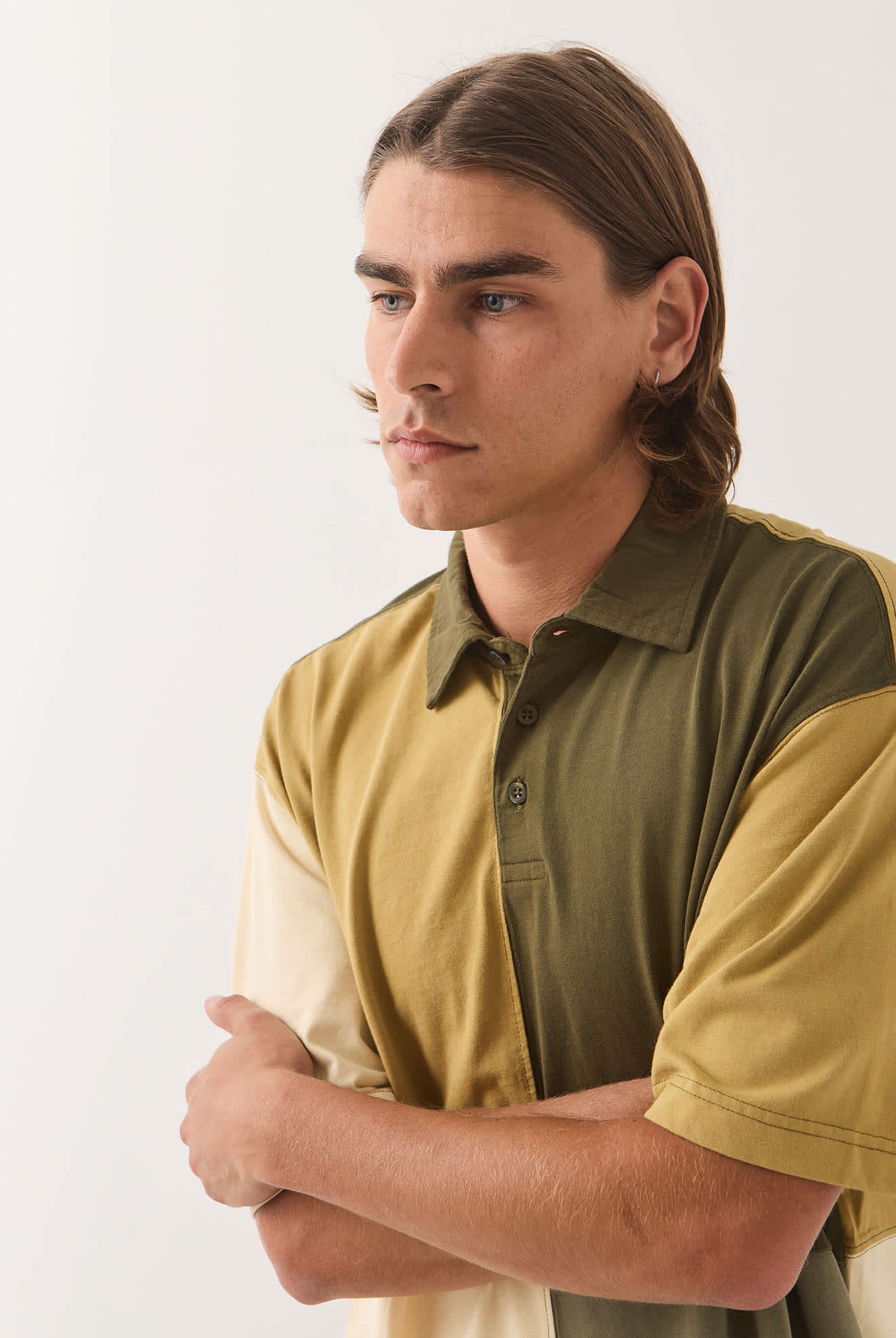 Men's Deco Relaxed Polo T-Shirt in the color Tonal Color Block - Additional Fit image