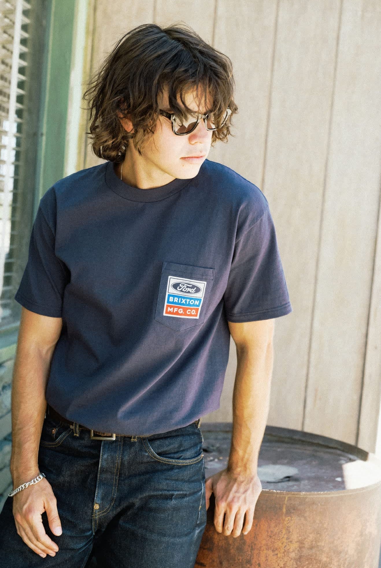 Men's Ford Service Dept Pocket T-Shirt in the color American Navy - Men's Lifestyle image