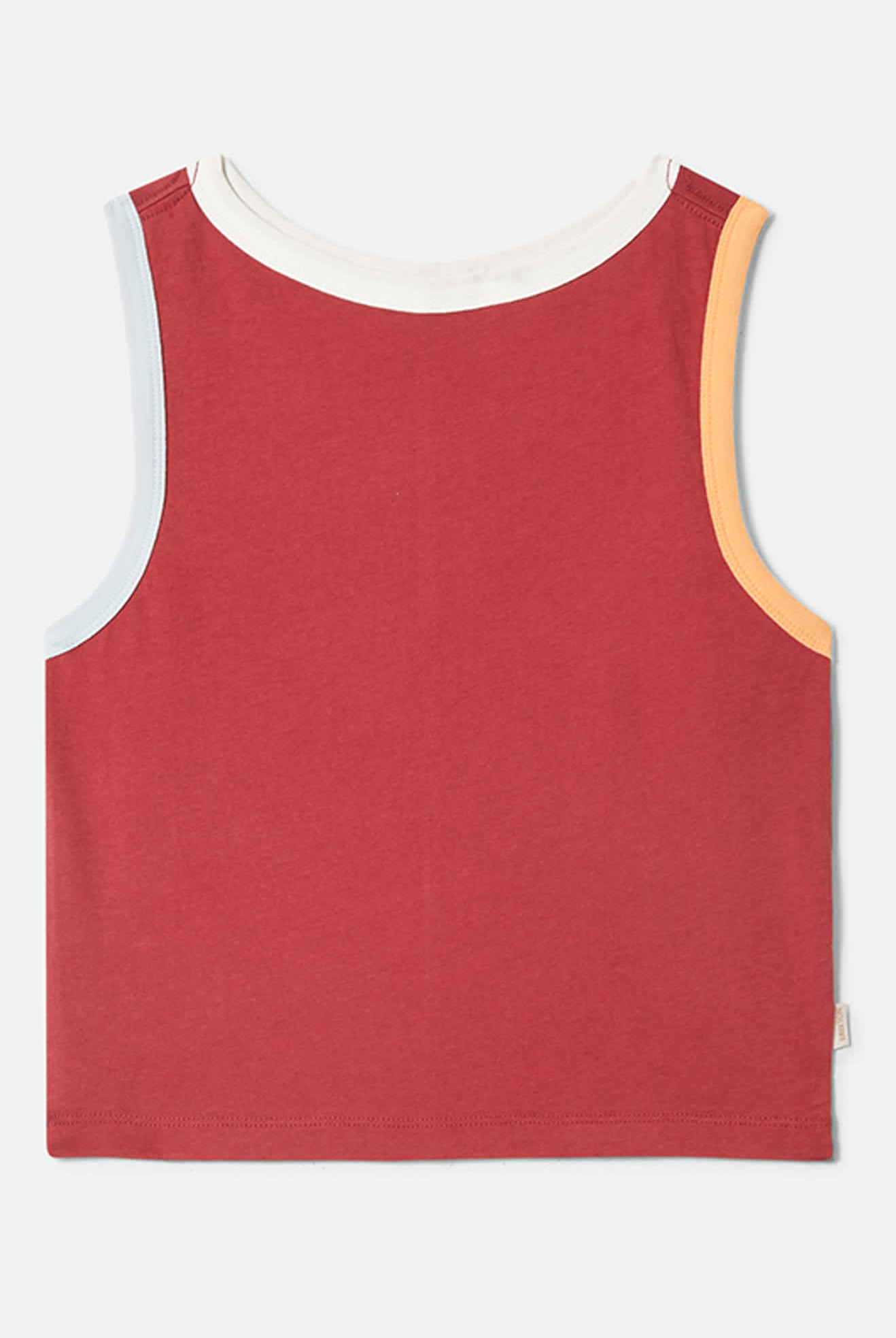 Women's Carefree Organic Garment Dye Cropped Tank in the color Robust Red - Front Product View