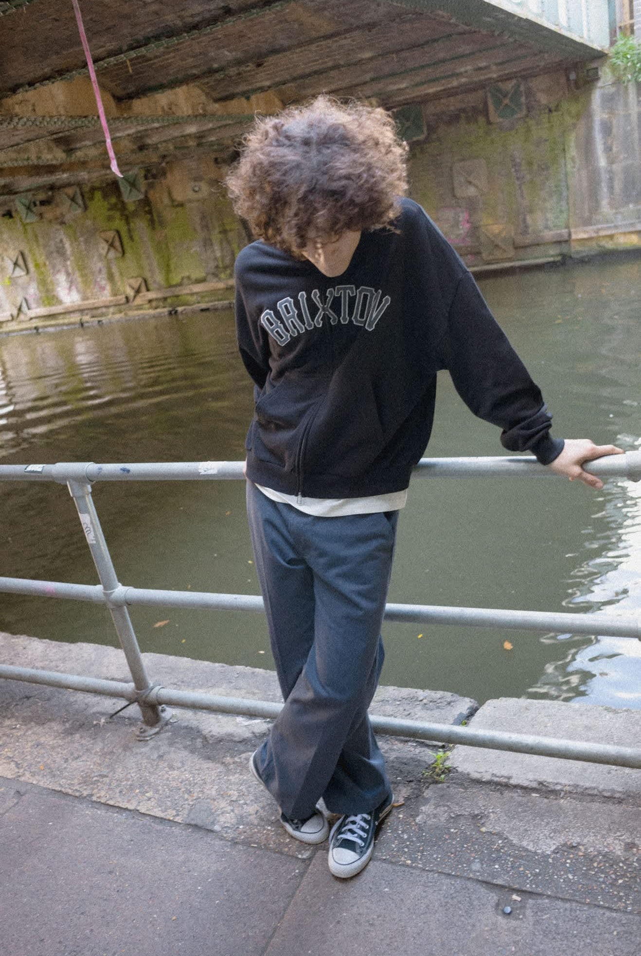 Men's Dugout Zip Hood Fleece in the color Black/Grey - Men's Lifestyle image