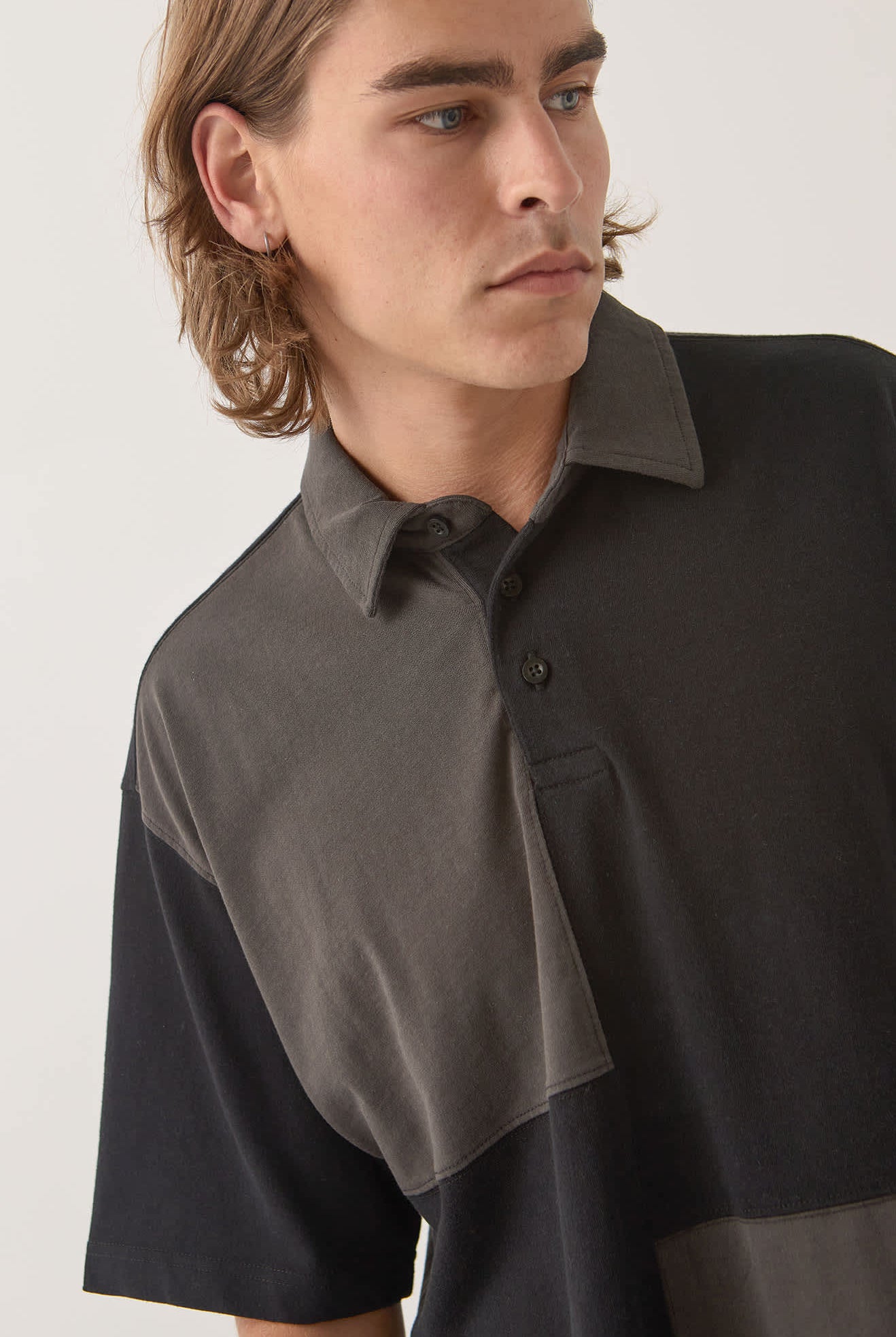 Men's Deco Relaxed Polo T-Shirt in the color Washed Black - Additional Fit image