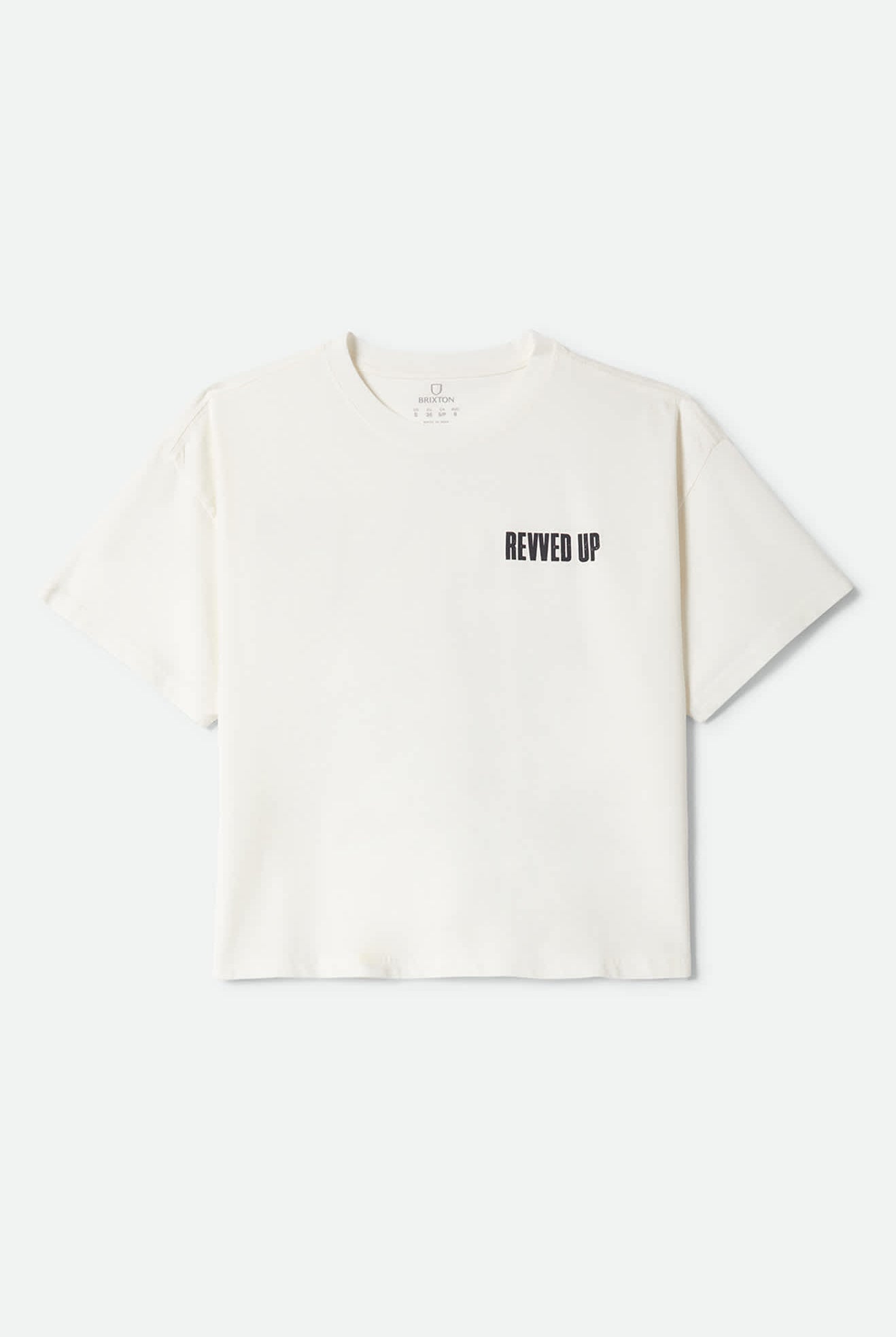 Women's Revved Up Boxy Crew T-Shirt in the color Off White - Front Product View