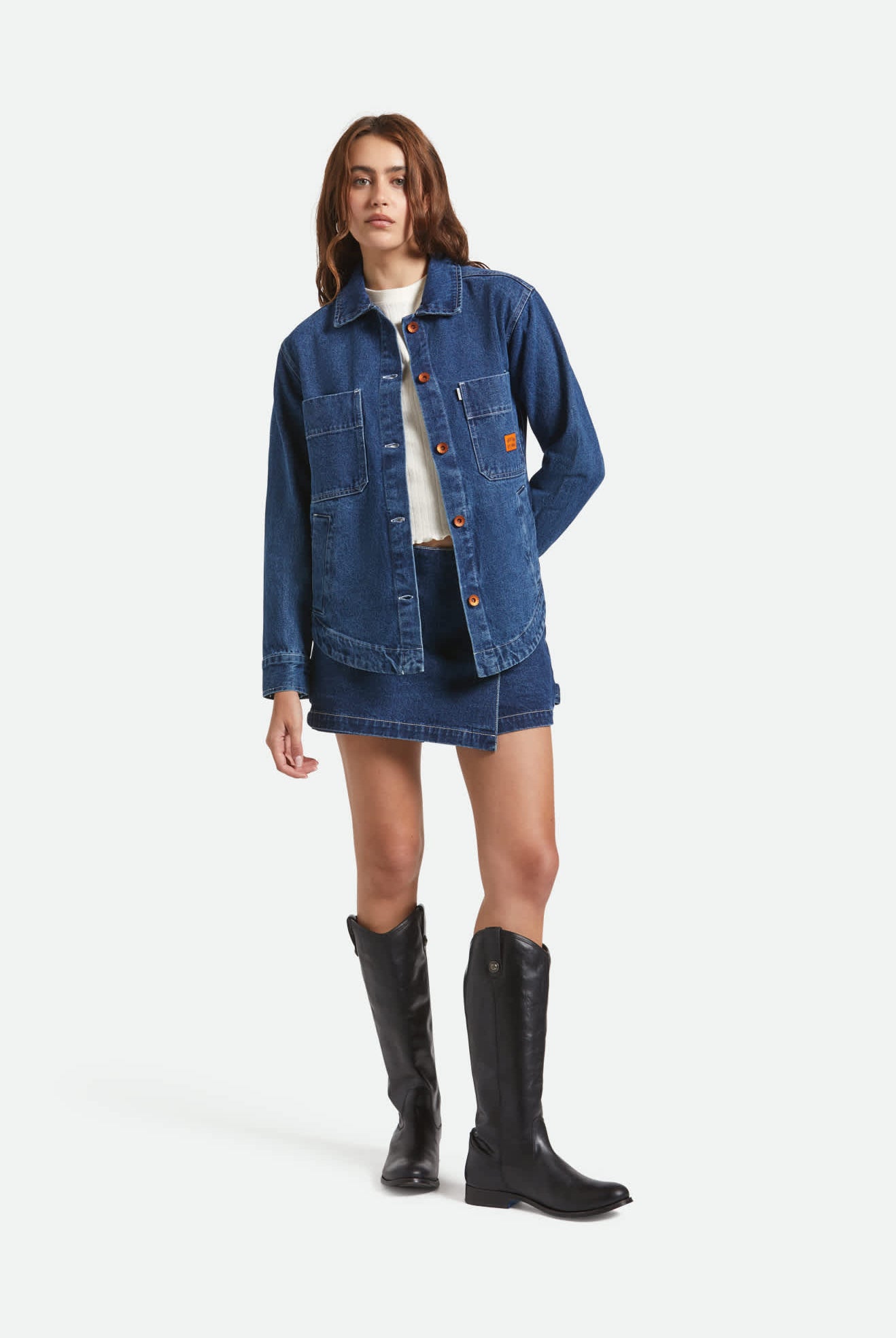 Women's Durham Shirt Jacket in the color Rinse Denim - Additional Fit image