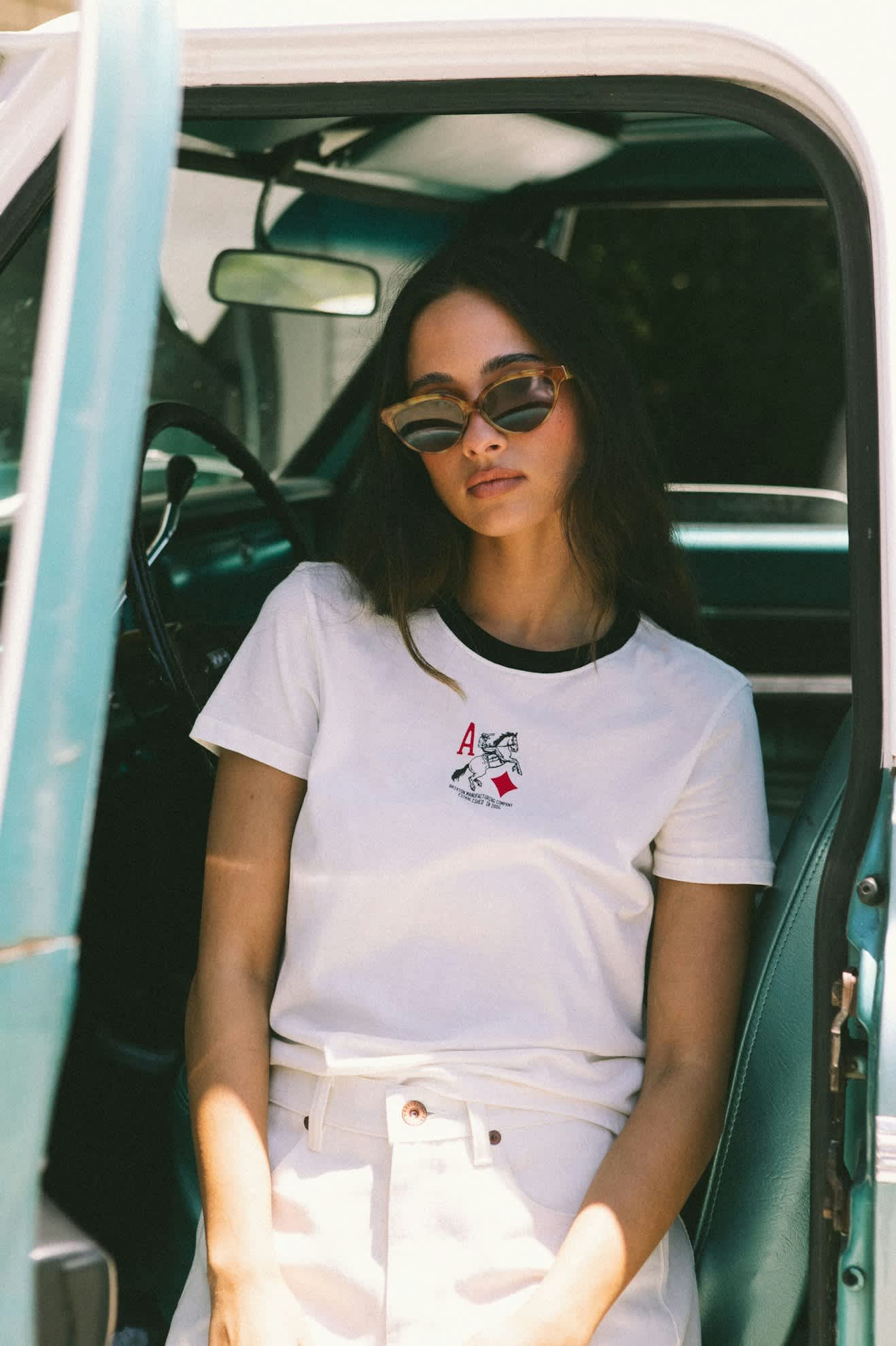 Women's Aces Fitted Crew T-Shirt in the color Off White/Black - Men's Lifestyle image