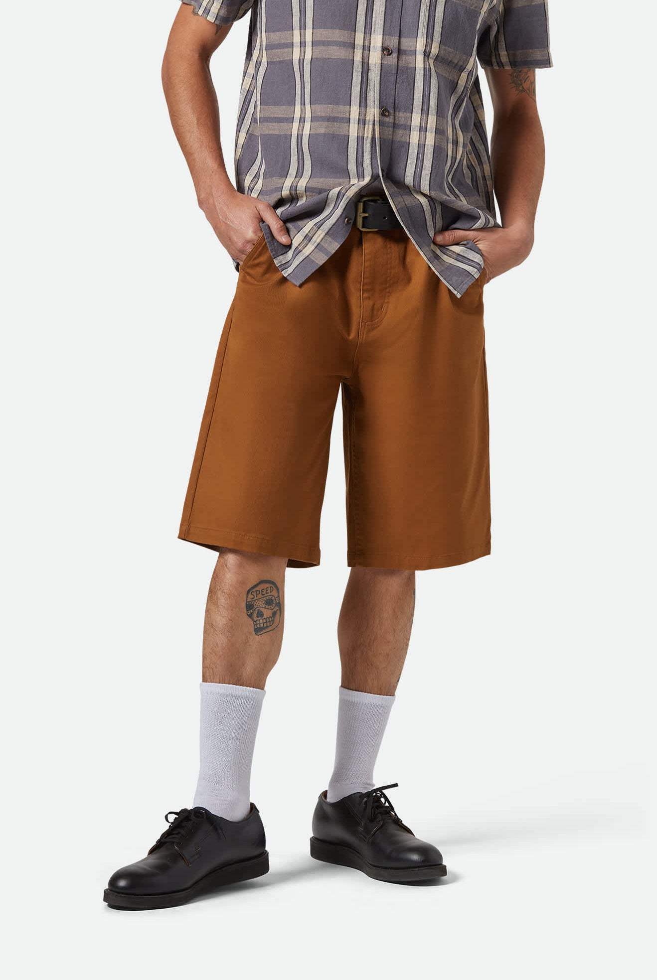 Men's Choice Chino Baggy Short in the color Washed Copper - Men's Front View