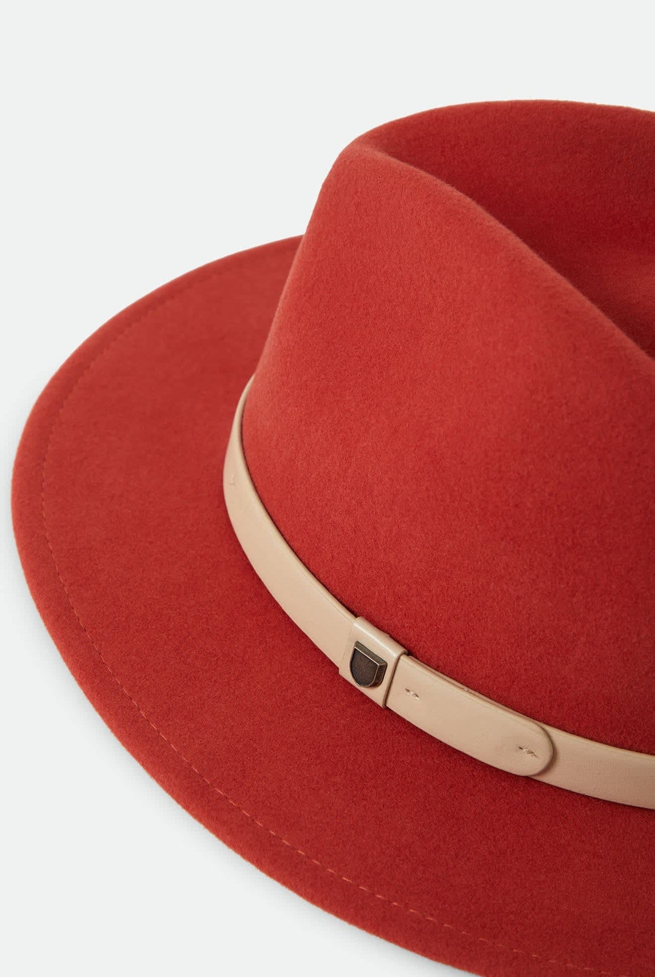 Unisex Messer Fedora in the color Red Earth/Wax Paper - Additional Laydown image