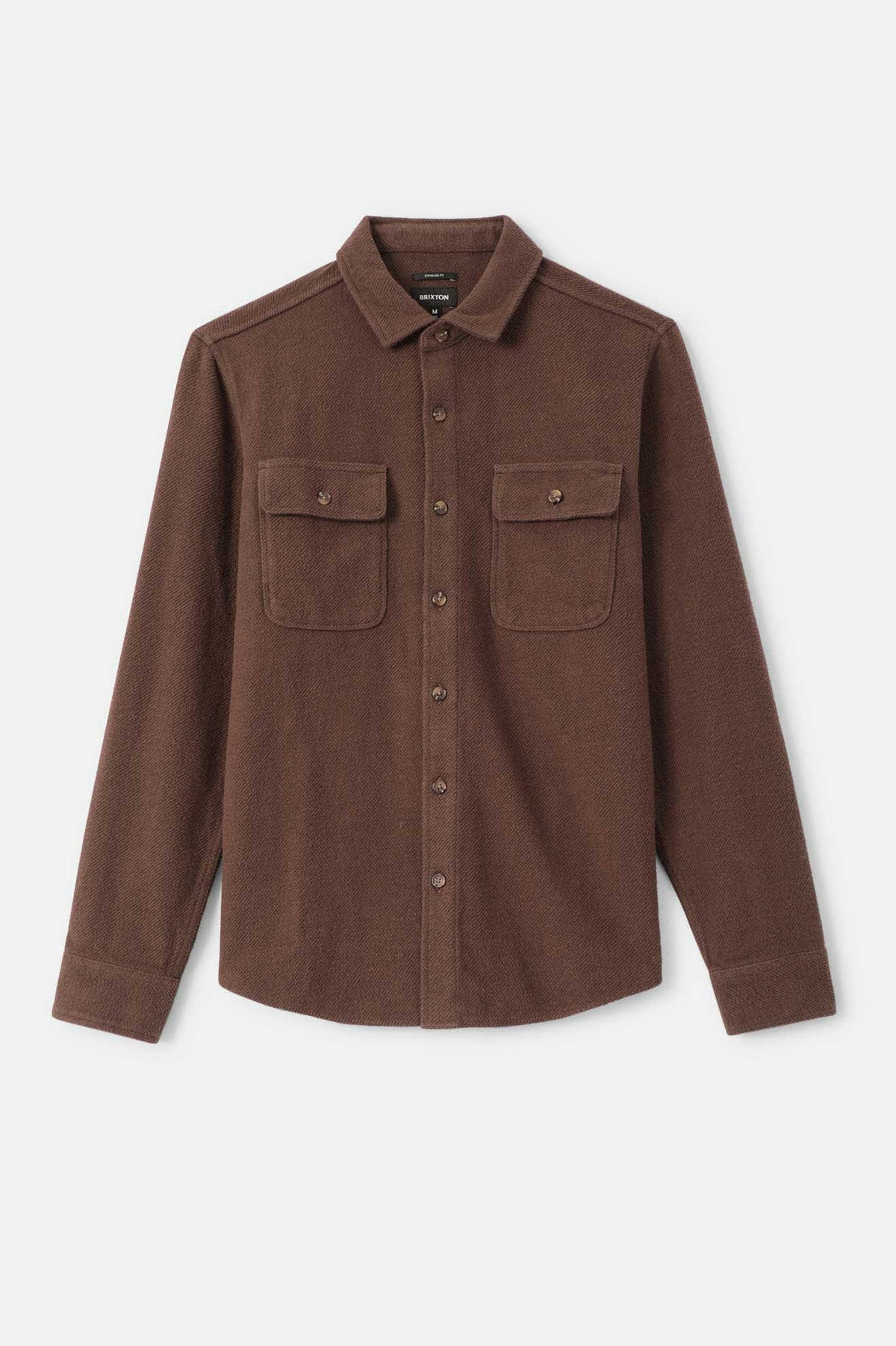 Men's Bowery Textured Twill Overshirt in the color Walnut Brown - Front Product View