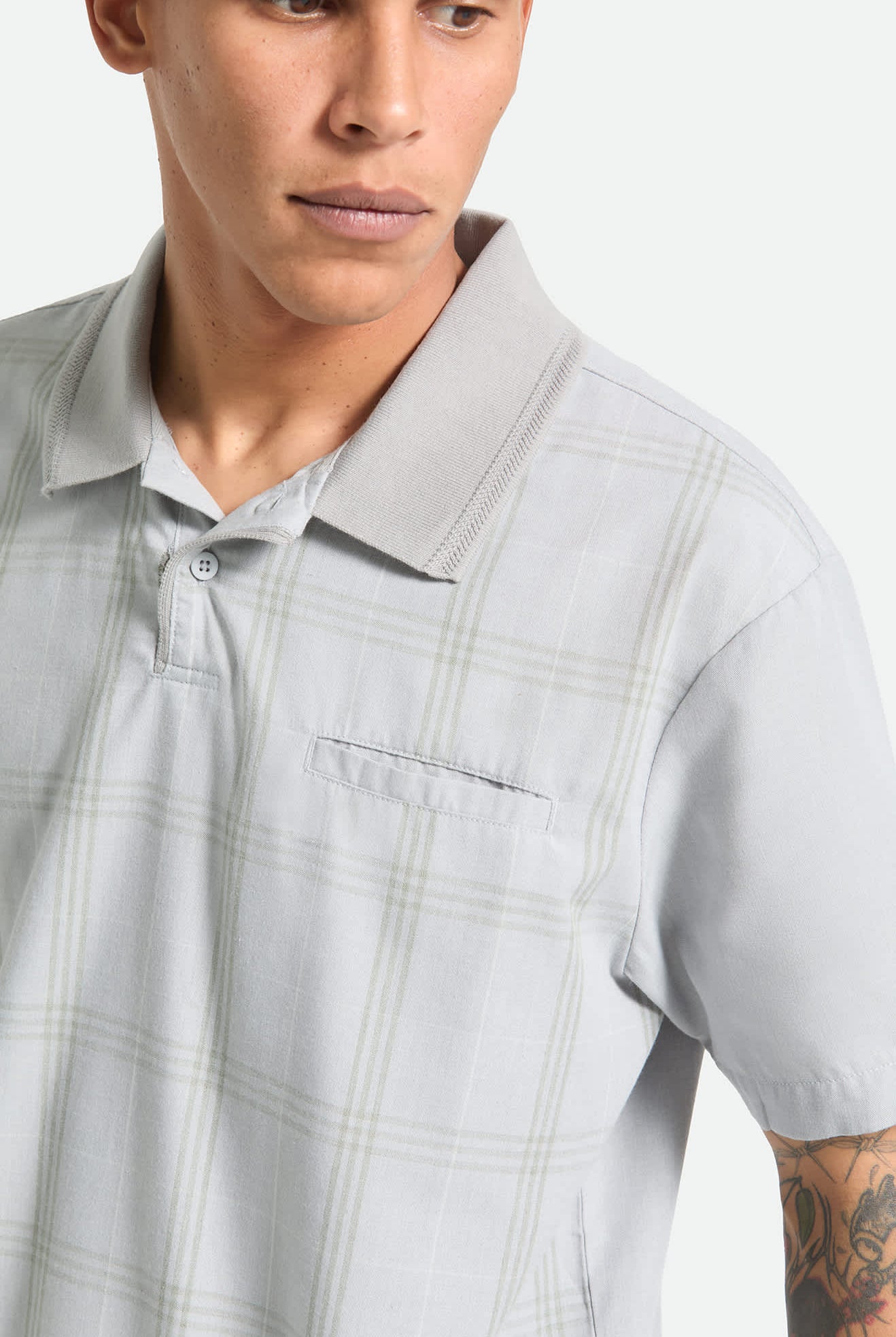 Men's Trolly Jacquard Weekend Short Sleeve Polo in the color Blue Aura - Additional Fit image
