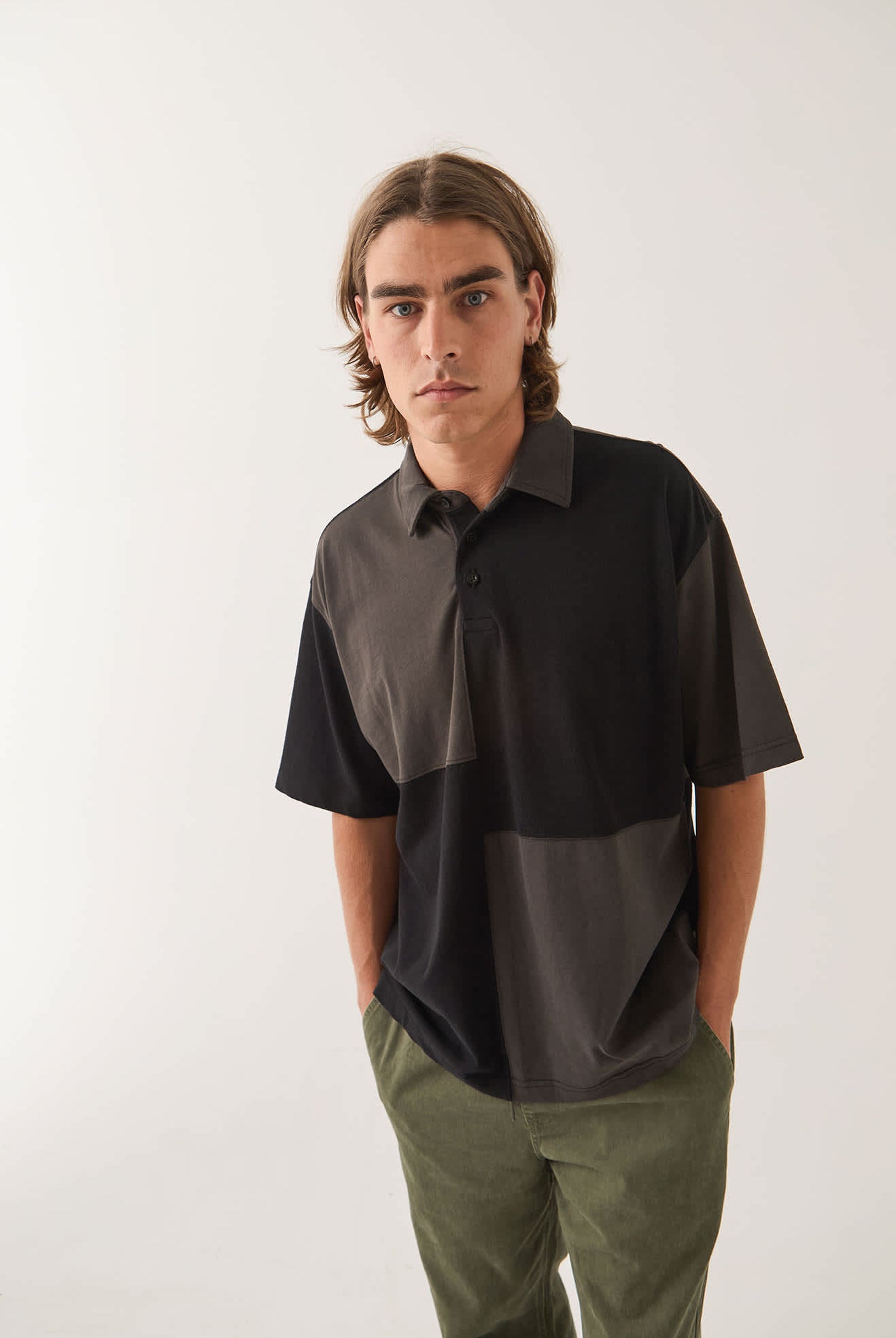 Men's Deco Relaxed Polo T-Shirt in the color Washed Black - Additional Fit image