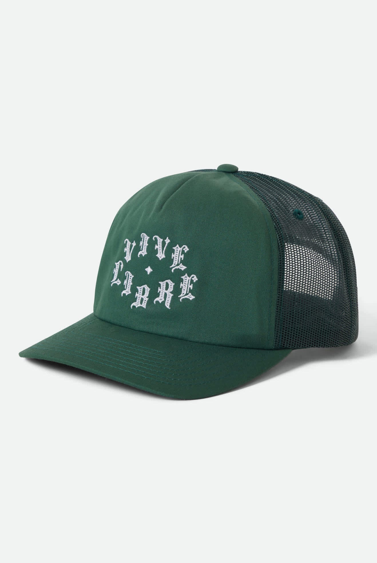 Unisex Vive Libre Trucker Hat in the color Primal Green/Primal Green - Front Product View