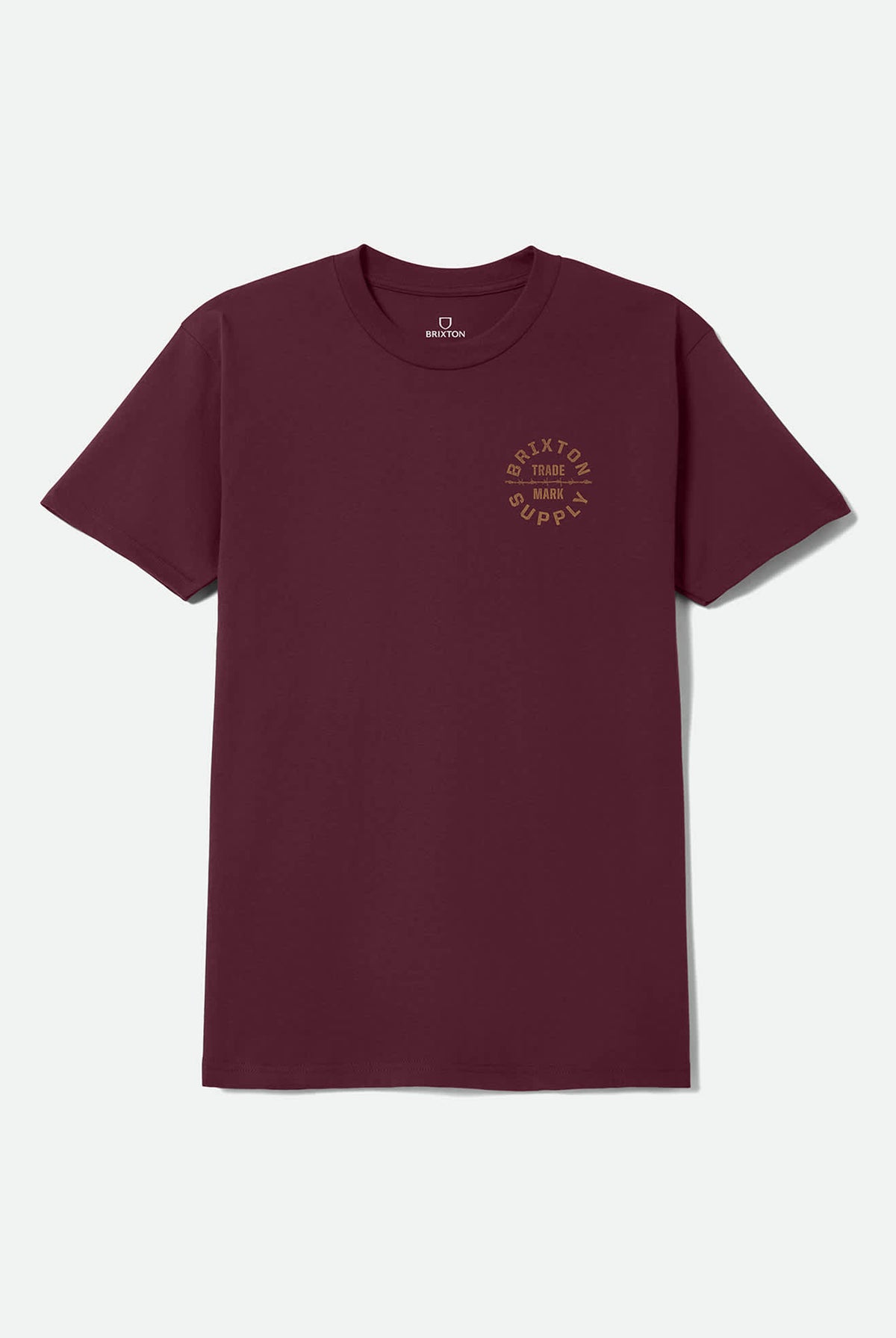 Men's Oath V Standard T-Shirt in the color Burgundy/Tobacco - Front Product View