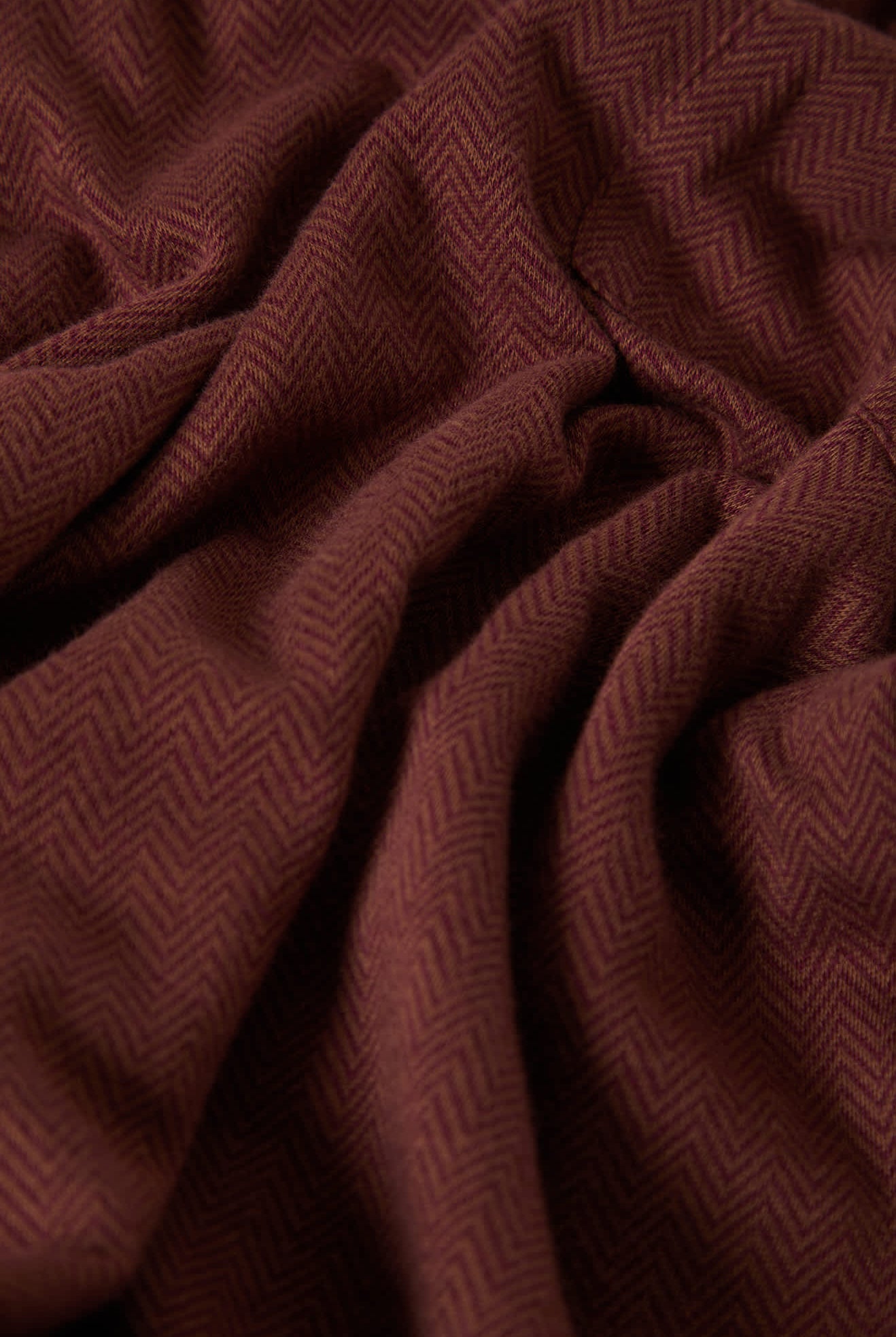 Men's Weekend Herringbone S/S Polo in the color Port/Pinecone Brown - Additional Laydown image