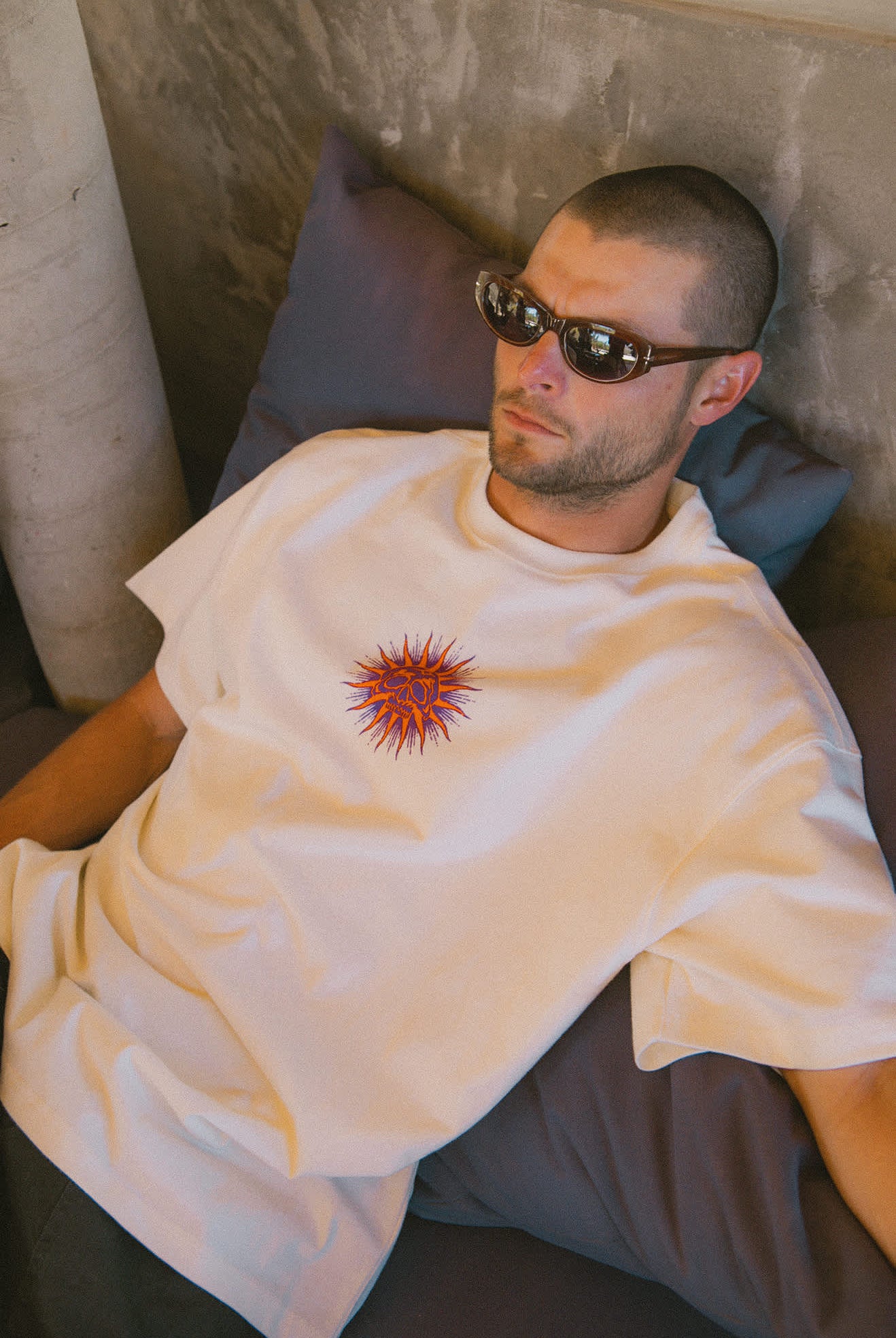 Men's Zephyr Short Sleeve Oversized Shirt in the color Cream - Men's Lifestyle image