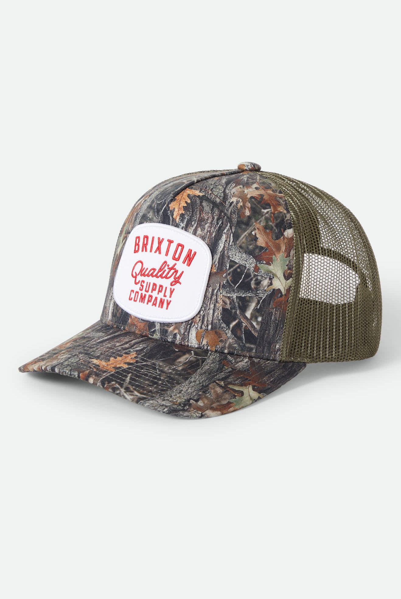 Unisex Hubal Netplus Trucker Hat in the color Tree Camo/Olive - Front Product View