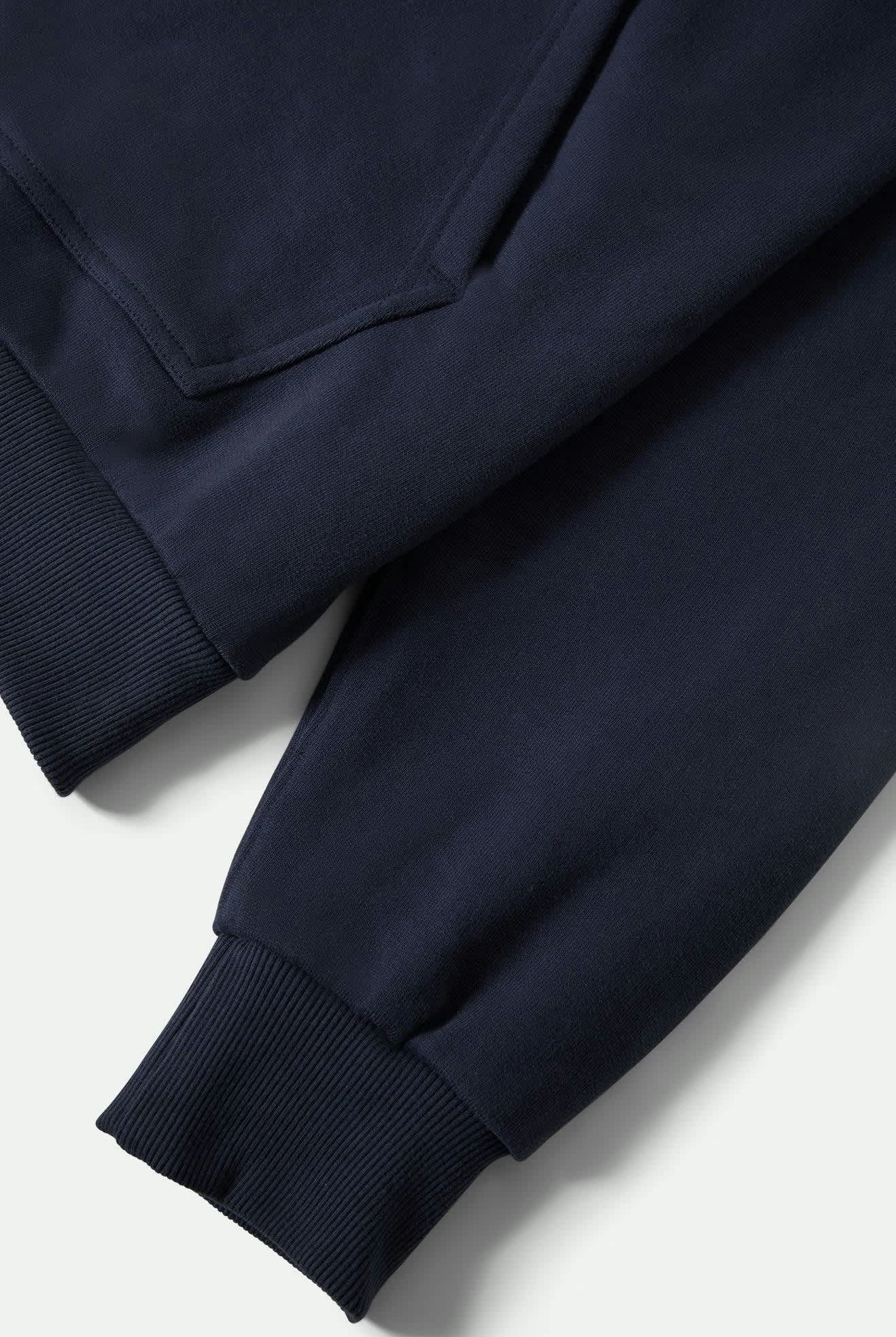 Men's Embroidered Heavyweight Oversized Hoodie in the color Mood Indigo - Additional Laydown image