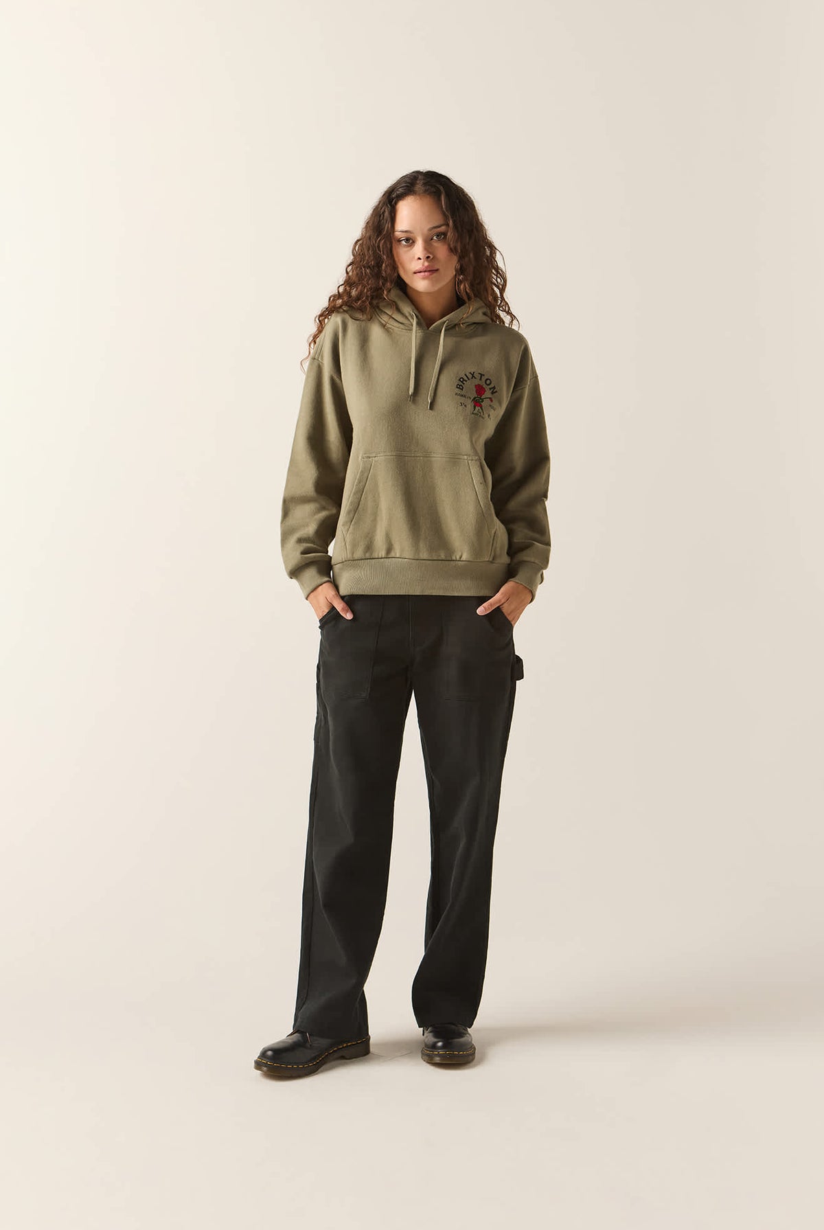 Women's Ramblin Rose Hoodie in the color Olive Surplus - Women's Front View