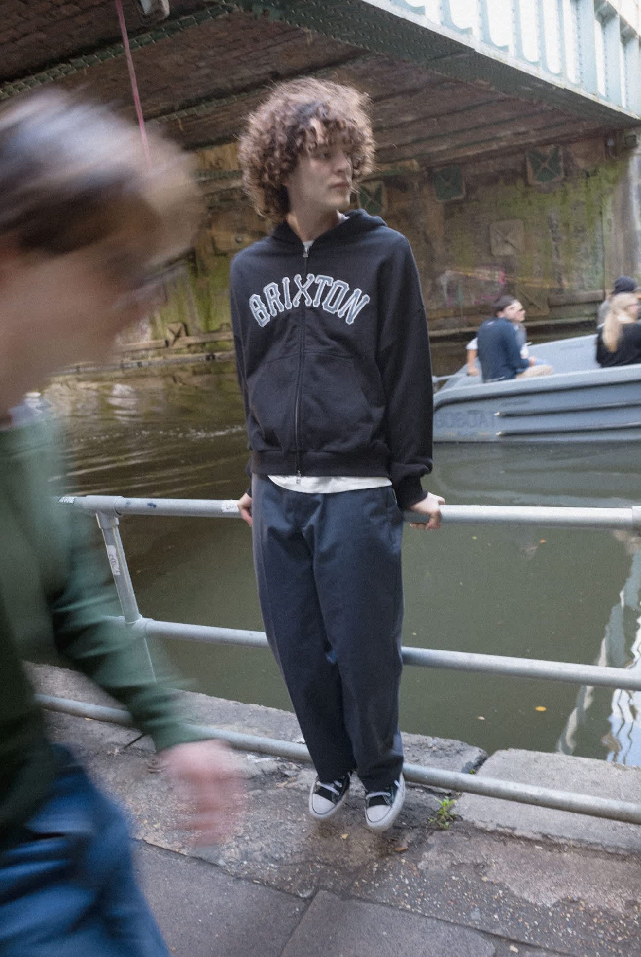 Men's Dugout Zip Hood Fleece in the color Black/Grey - Men's Lifestyle image