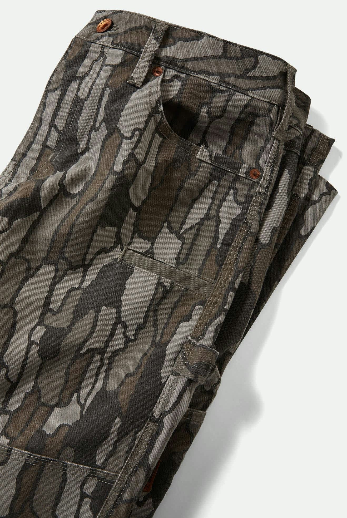 Men's Builders Carpenter Stretch Pant in the color Bark Camo - Additional Laydown image