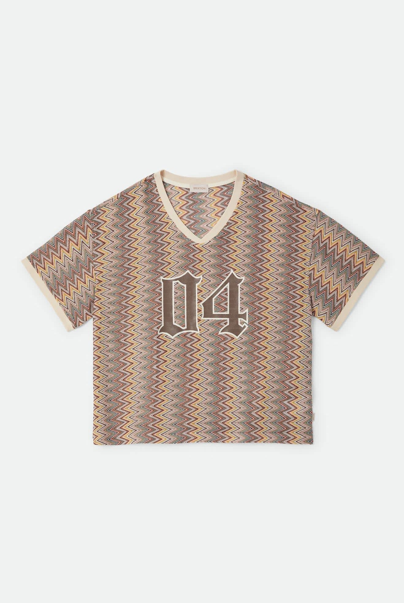 Women's Football Oversized Mesh Jersey in the color Multi Color Zigzag - Front Product View