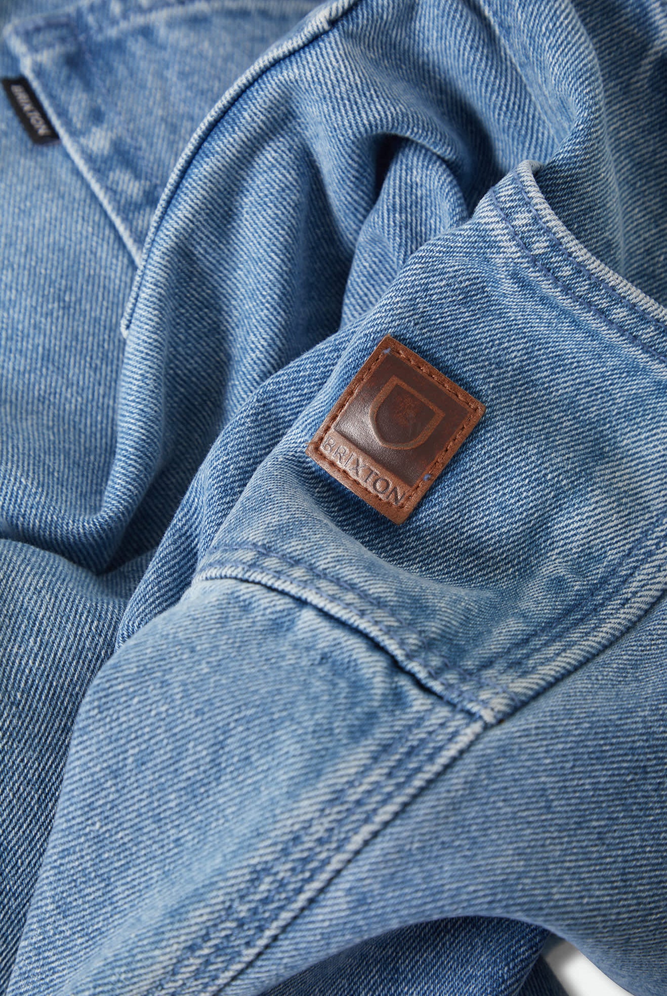 Men's Builders Carpenter Baggy Short in the color Washed Blue Denim - Additional Laydown image