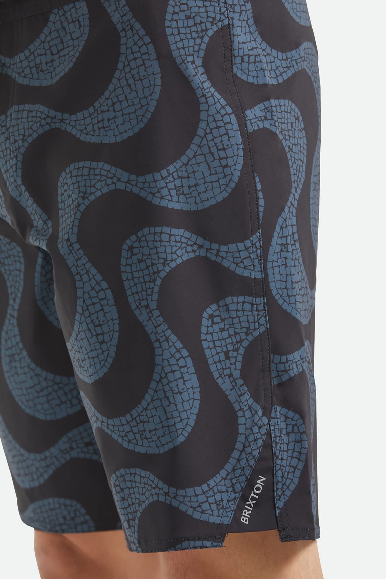 Men's Blitz Boardshort 19" in the color Black/Future Grey Warped Tile - Additional Fit image