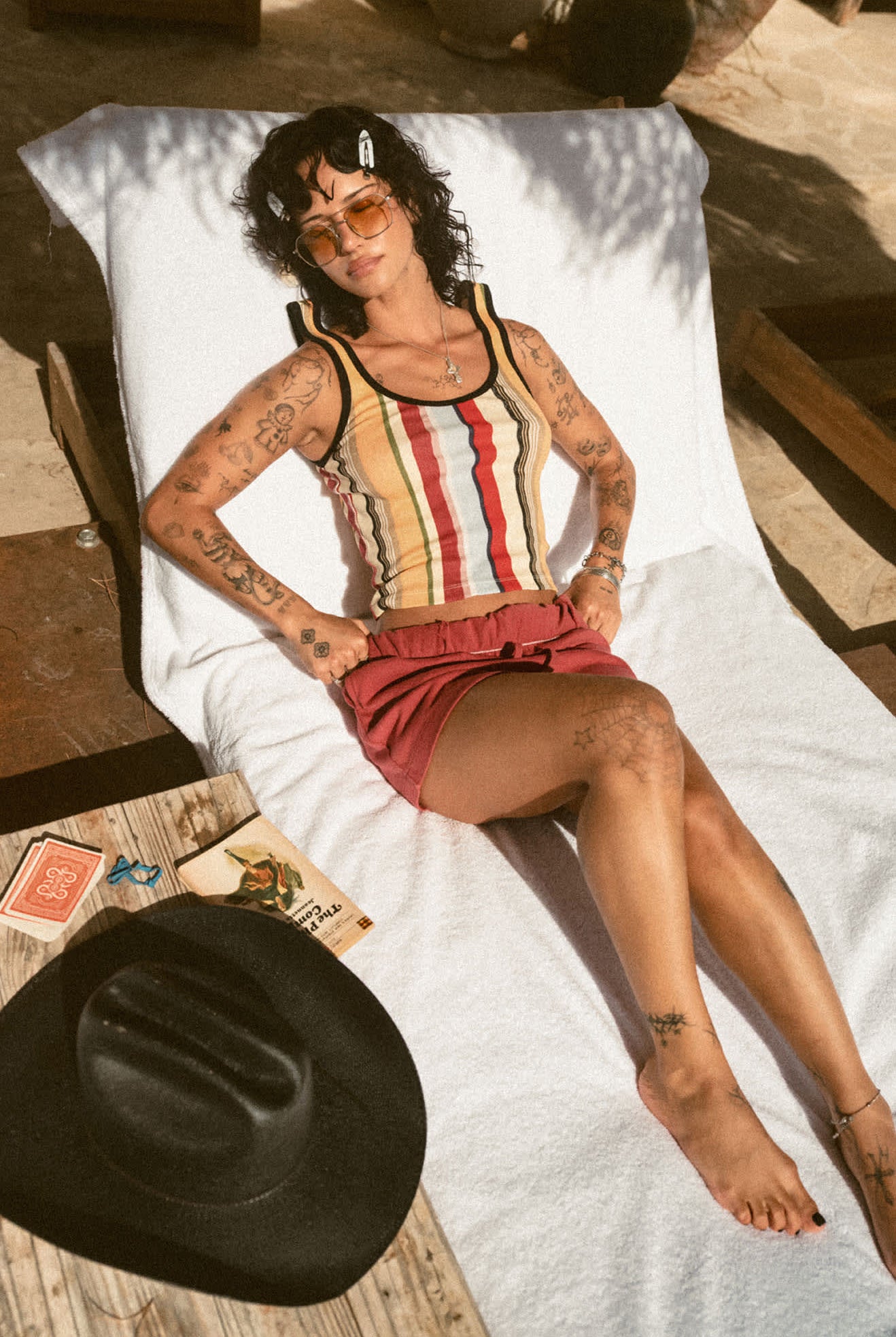 Women's Carefree Organic Garment Dye Cropped Tank in the color Robust Red - Women's Lifestyle image