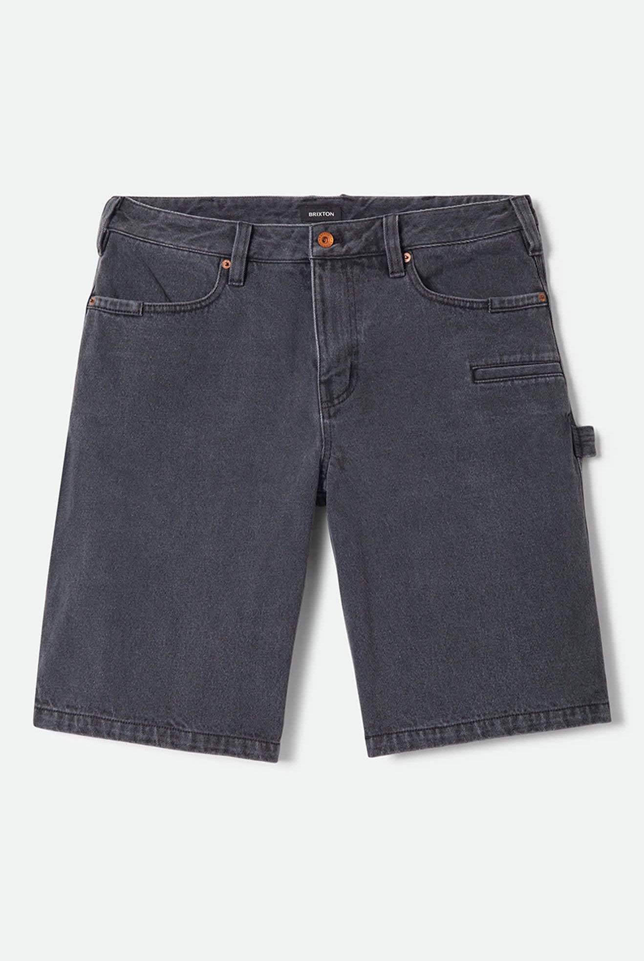 Men's Builders Carpenter Baggy Short in the color Washed Black Denim - Front Product View