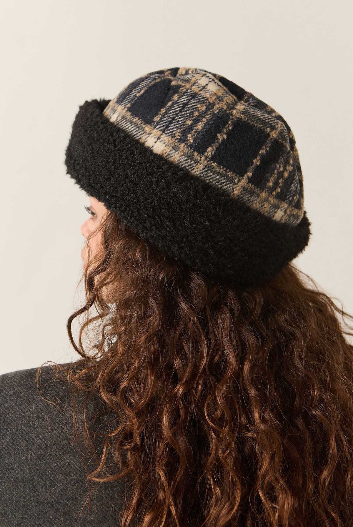 Unisex Ginsburg Hat in the color Navy/Sand/Cream - Women's Back View
