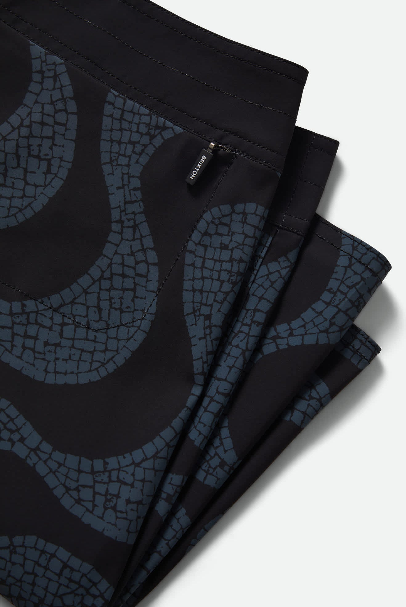 Men's Blitz Boardshort 19" in the color Black/Future Grey Warped Tile - Additional Laydown image