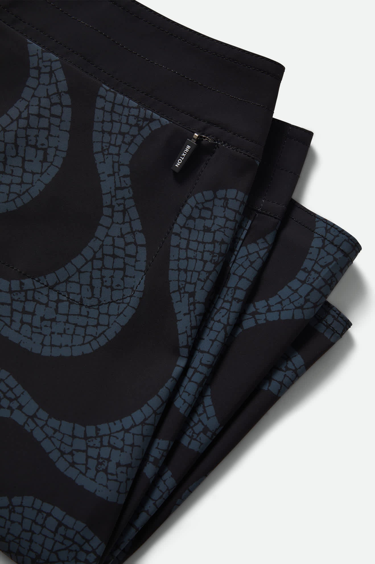 Men's Blitz Boardshort 19" in the color Black/Future Grey Warped Tile - Additional Laydown image