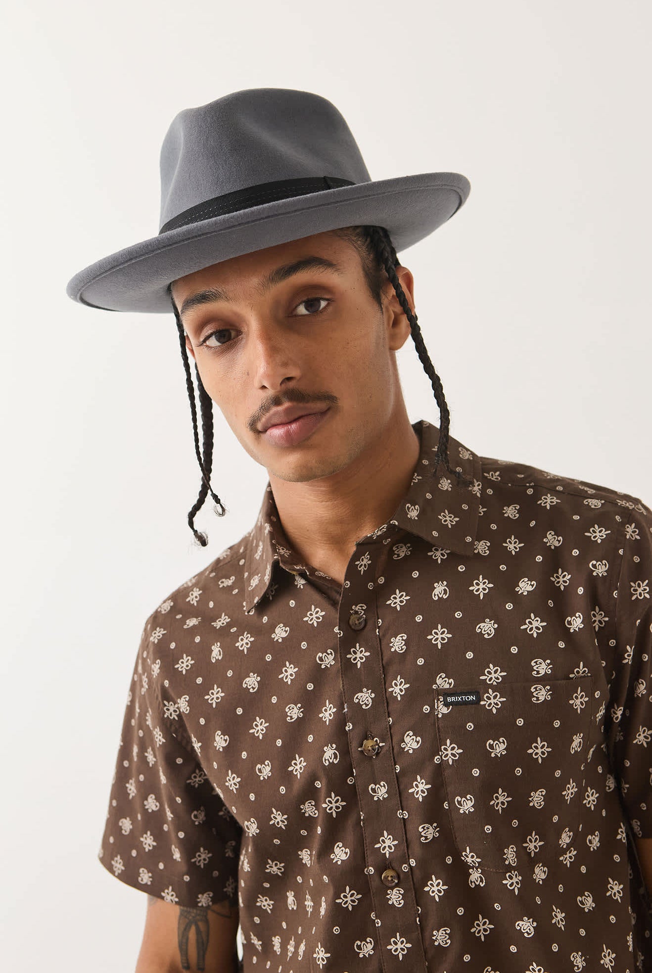 Unisex Eames Fedora in the color Future Grey/Black - Additional Fit image