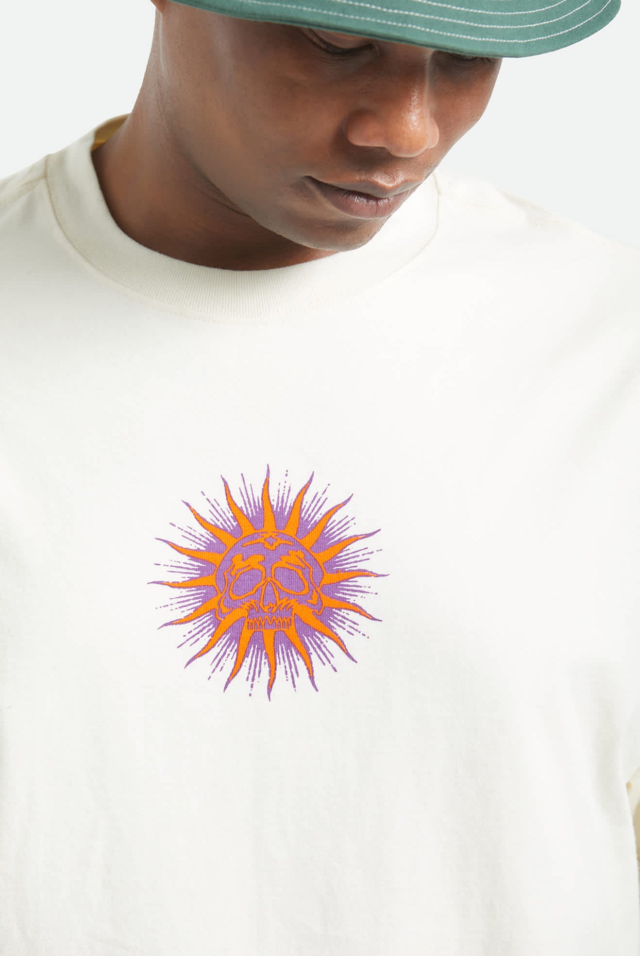 Men's Zephyr Short Sleeve Oversized Shirt in the color Cream - Additional Fit image