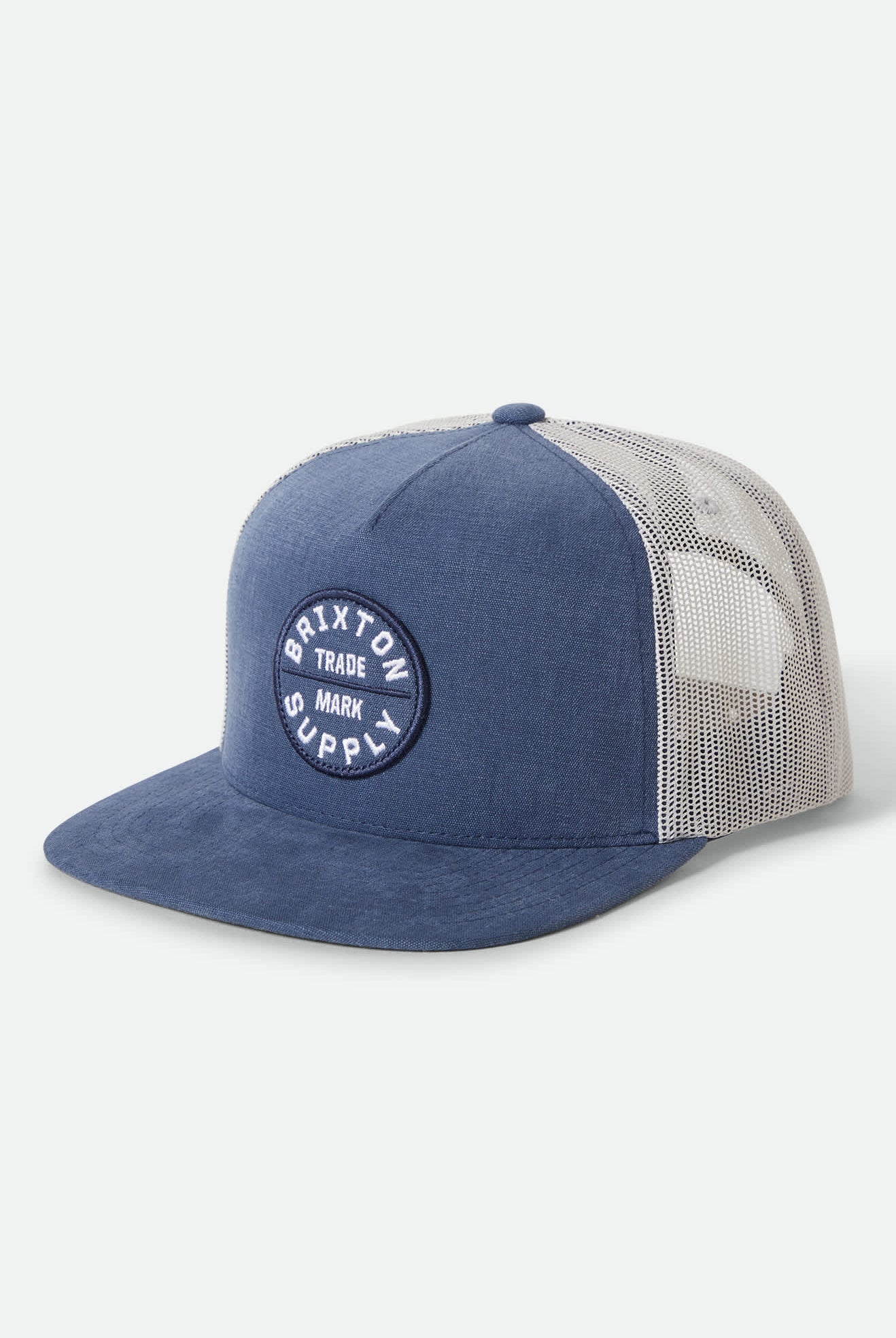 Unisex Oath Trucker Hat in the color Blue Chambray/White - Front Product View
