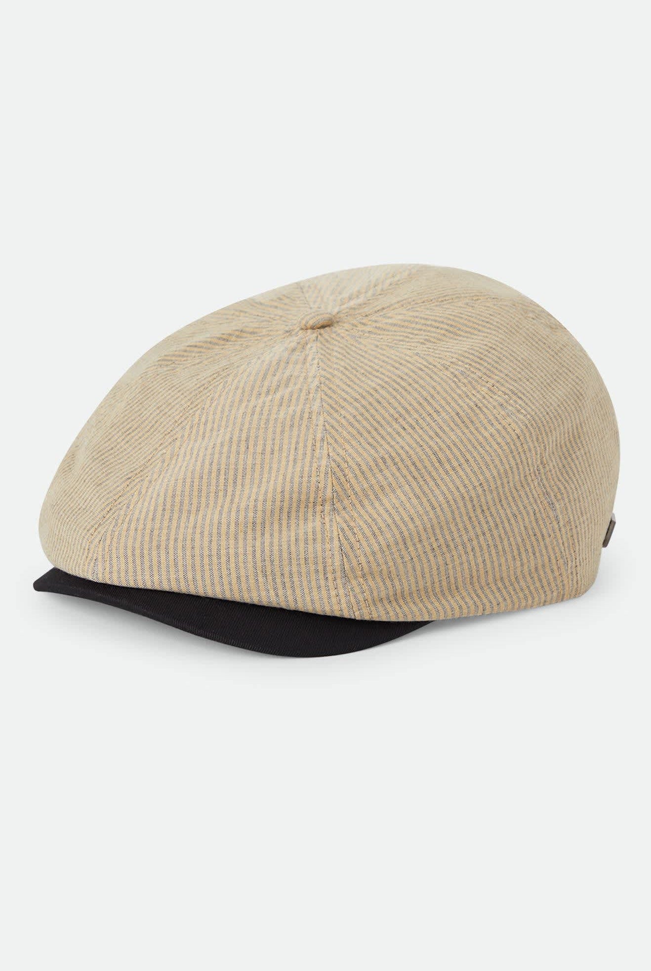 Unisex Brood Newsboy Cap in the color Khaki Stripe/Washed Black - Front Product View