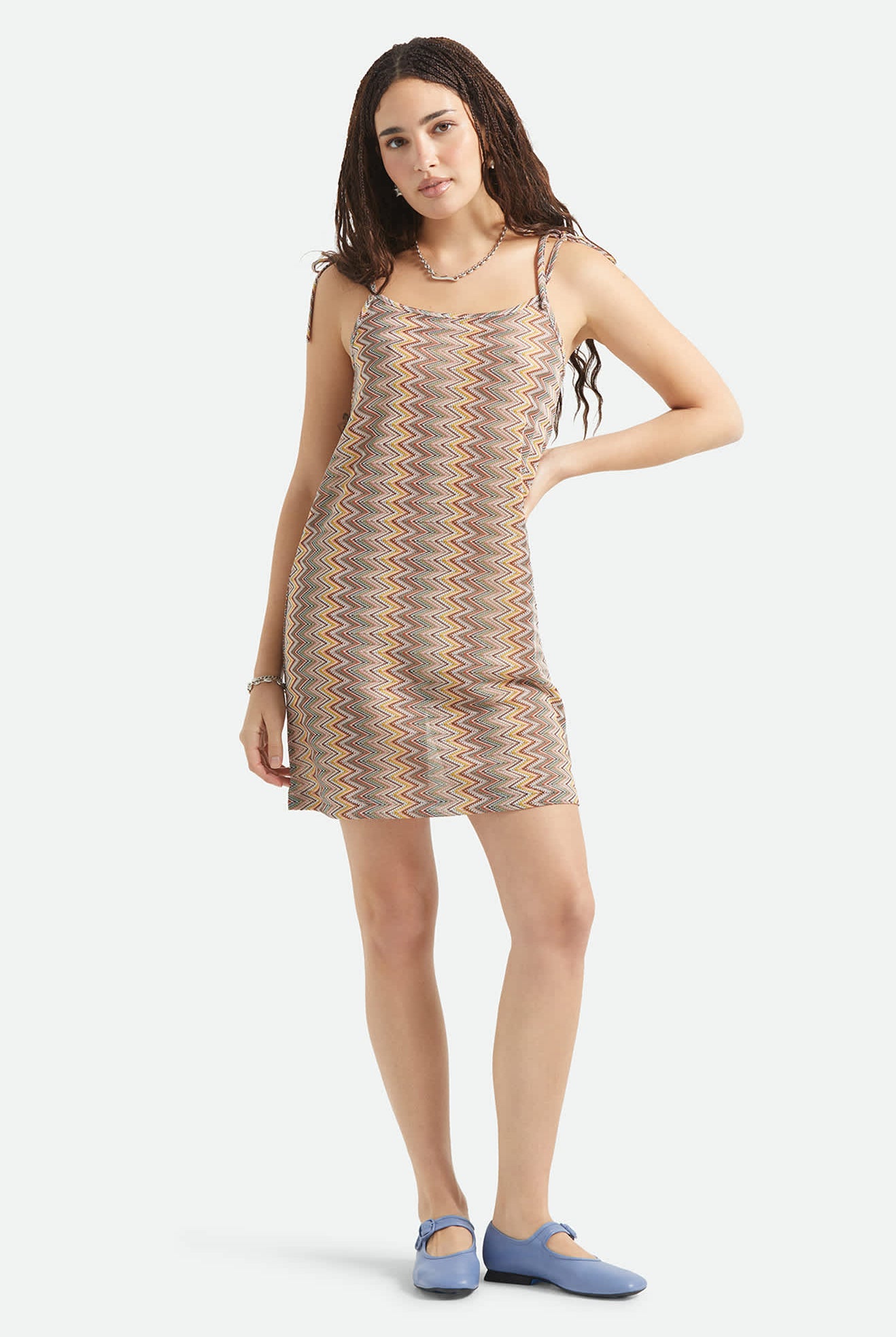 Women's The Cabana Mesh Tunic Dress in the color Multi Color Zigzag - Women's Front View