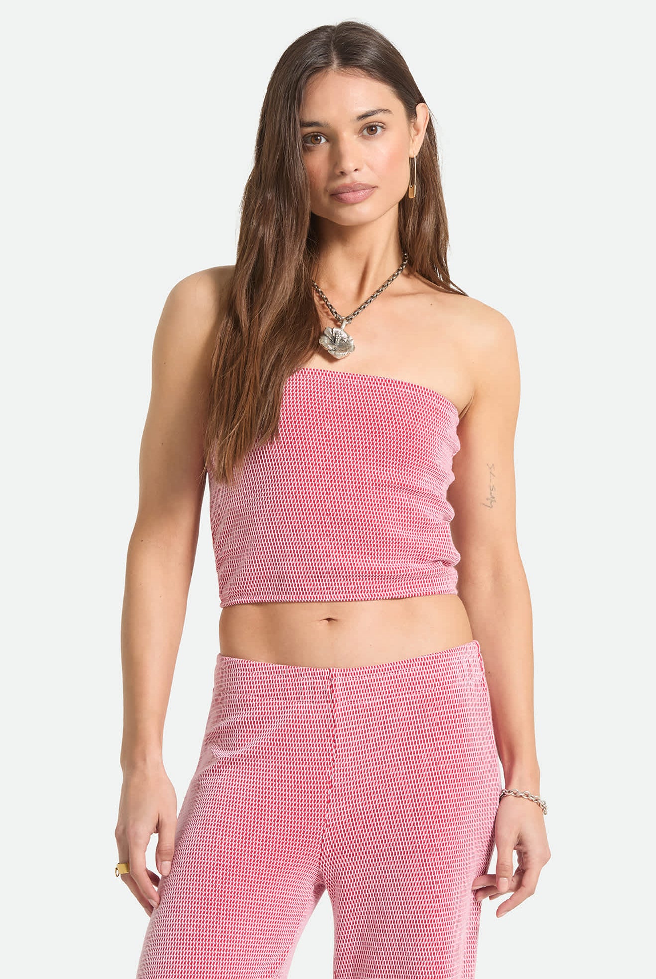 Women's Hot To Go Tube Top in the color Adrenaline Rush/White Weave - Women's Front View