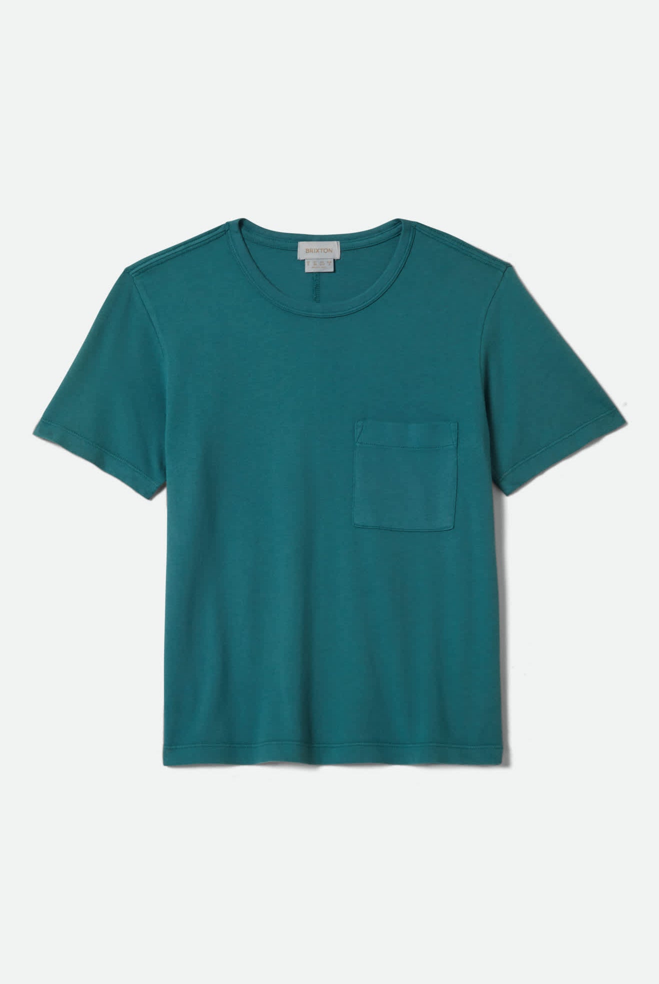 Women's Carefree Organic Garment Dye Perfect T-Shirt in the color Washed Mediterranean Teal - Front Product View