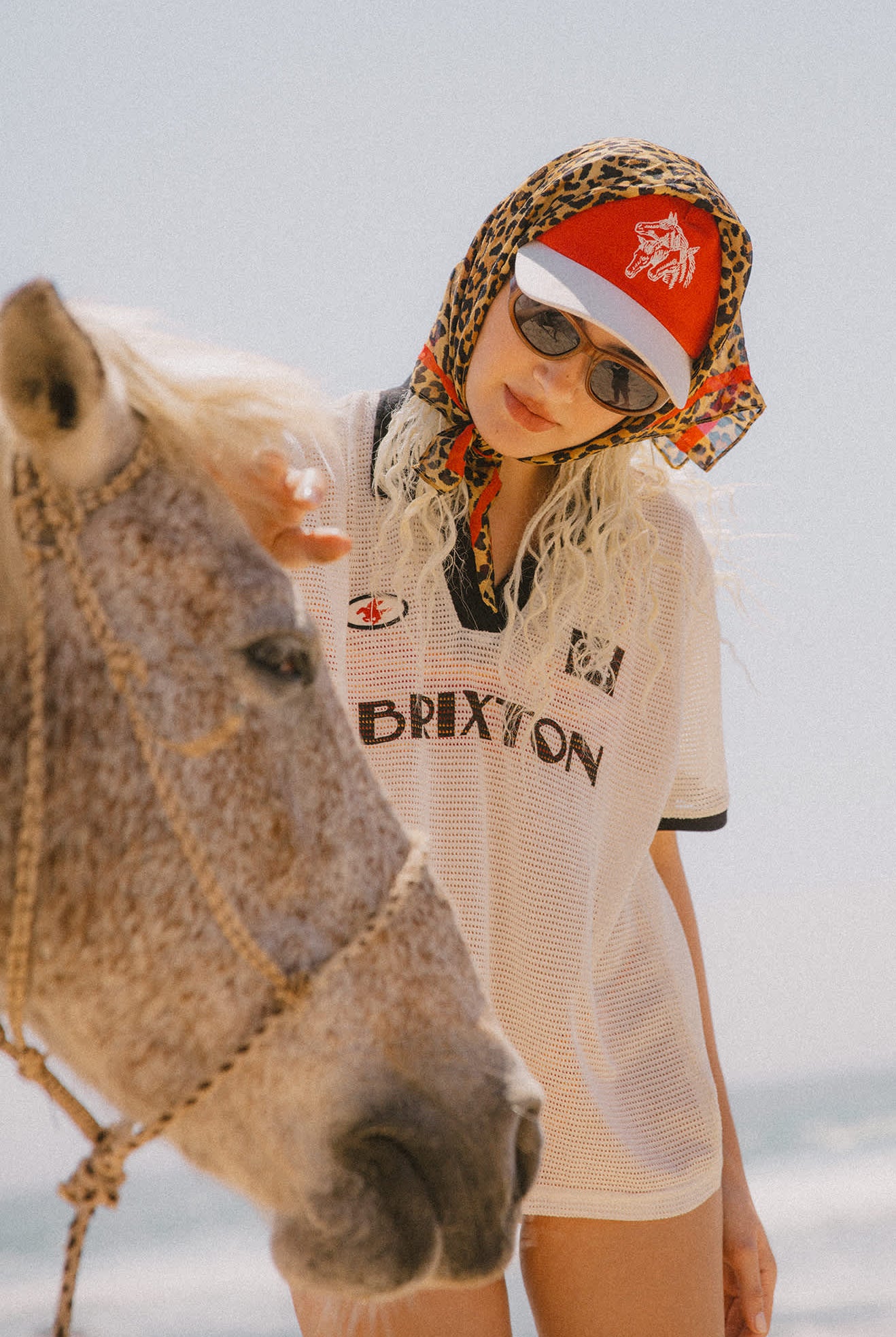 Women's Round Up Adjustable Hat in the color Washed Adrenaline Rush/Whitecap - Men's Lifestyle image