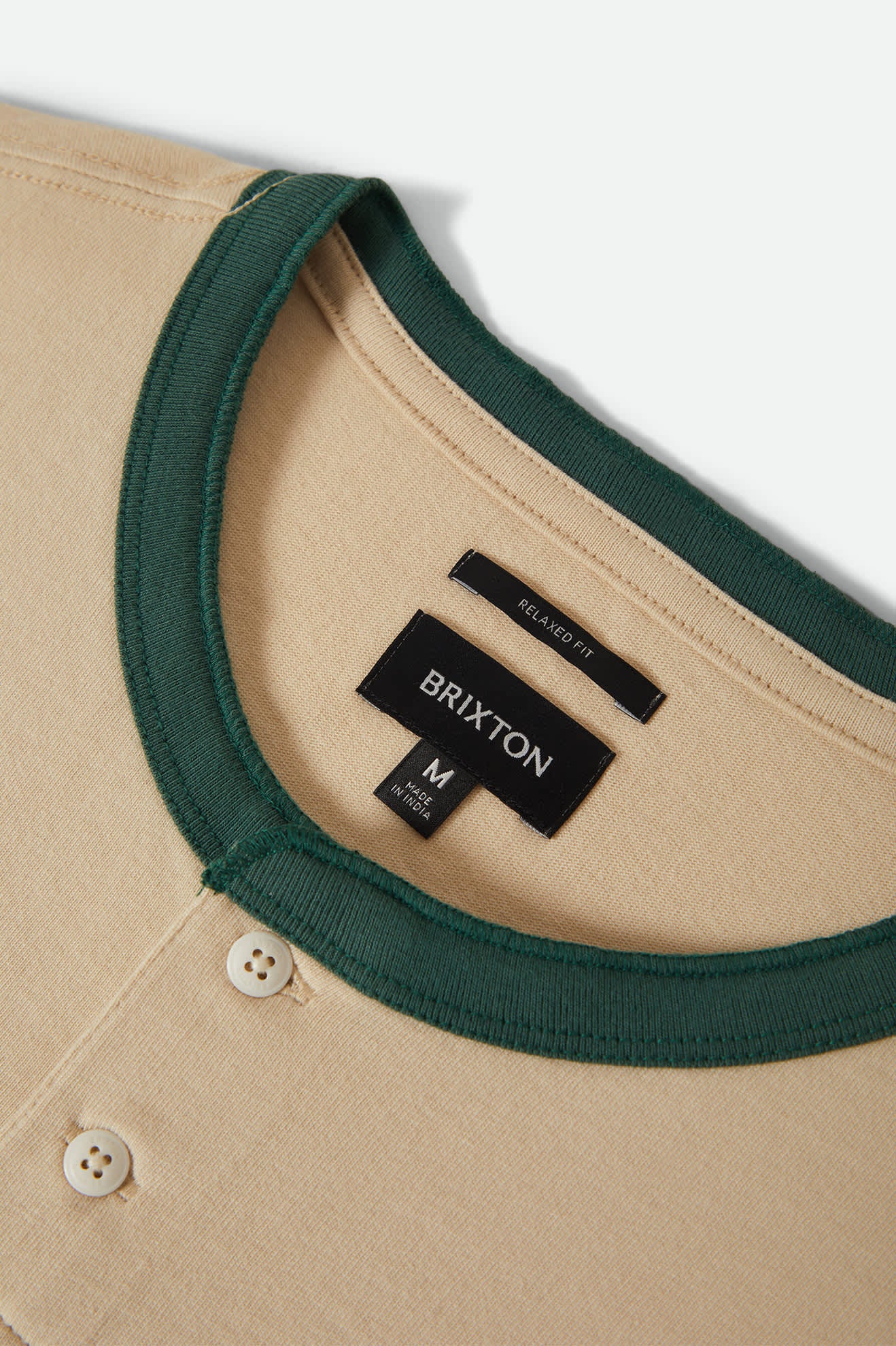 Men's Boxy Short Sleeve Baseball T-Shirt in the color Whitecap/Primal Green - Additional Laydown image