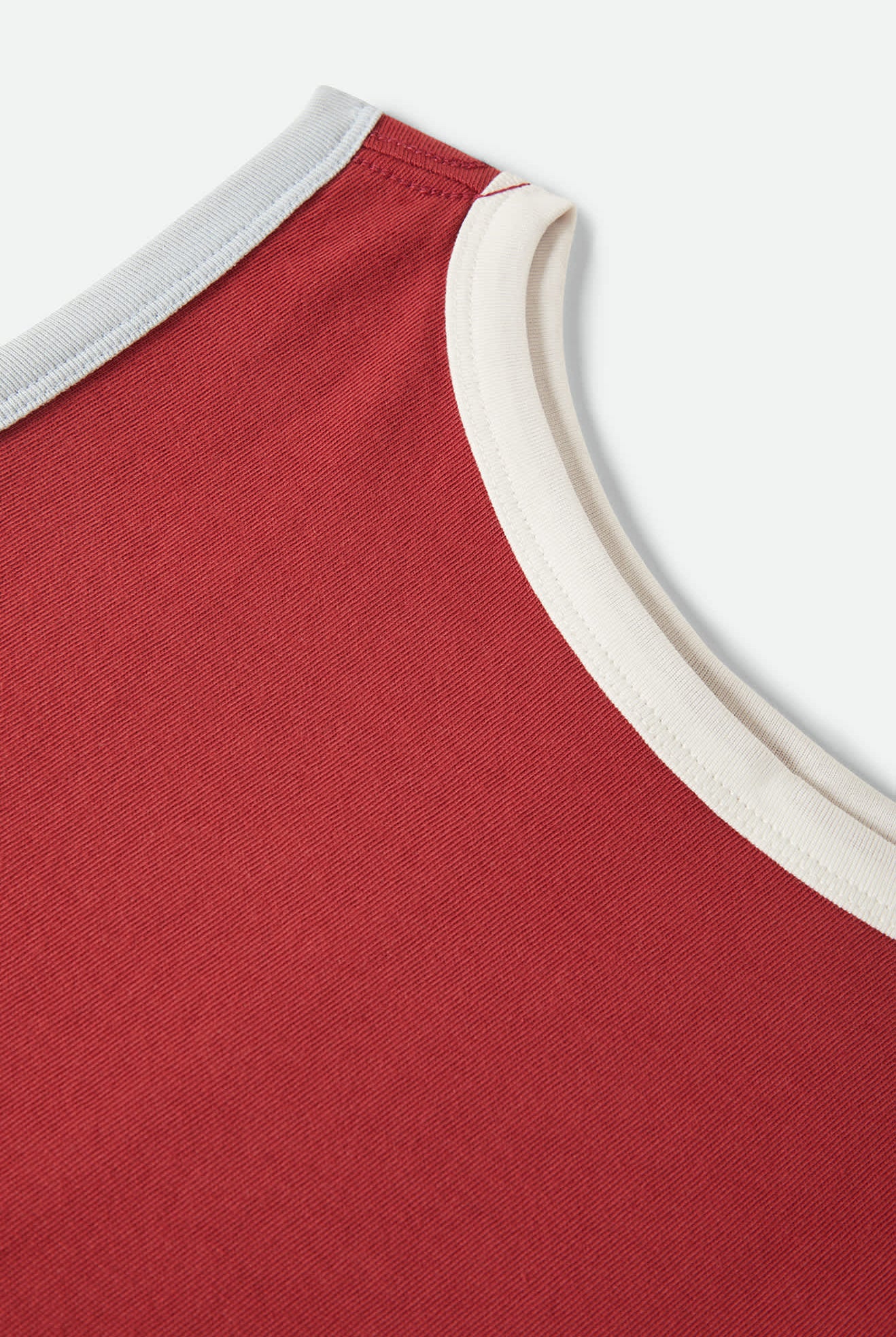 Women's Carefree Organic Garment Dye Cropped Tank in the color Robust Red - Additional Laydown image