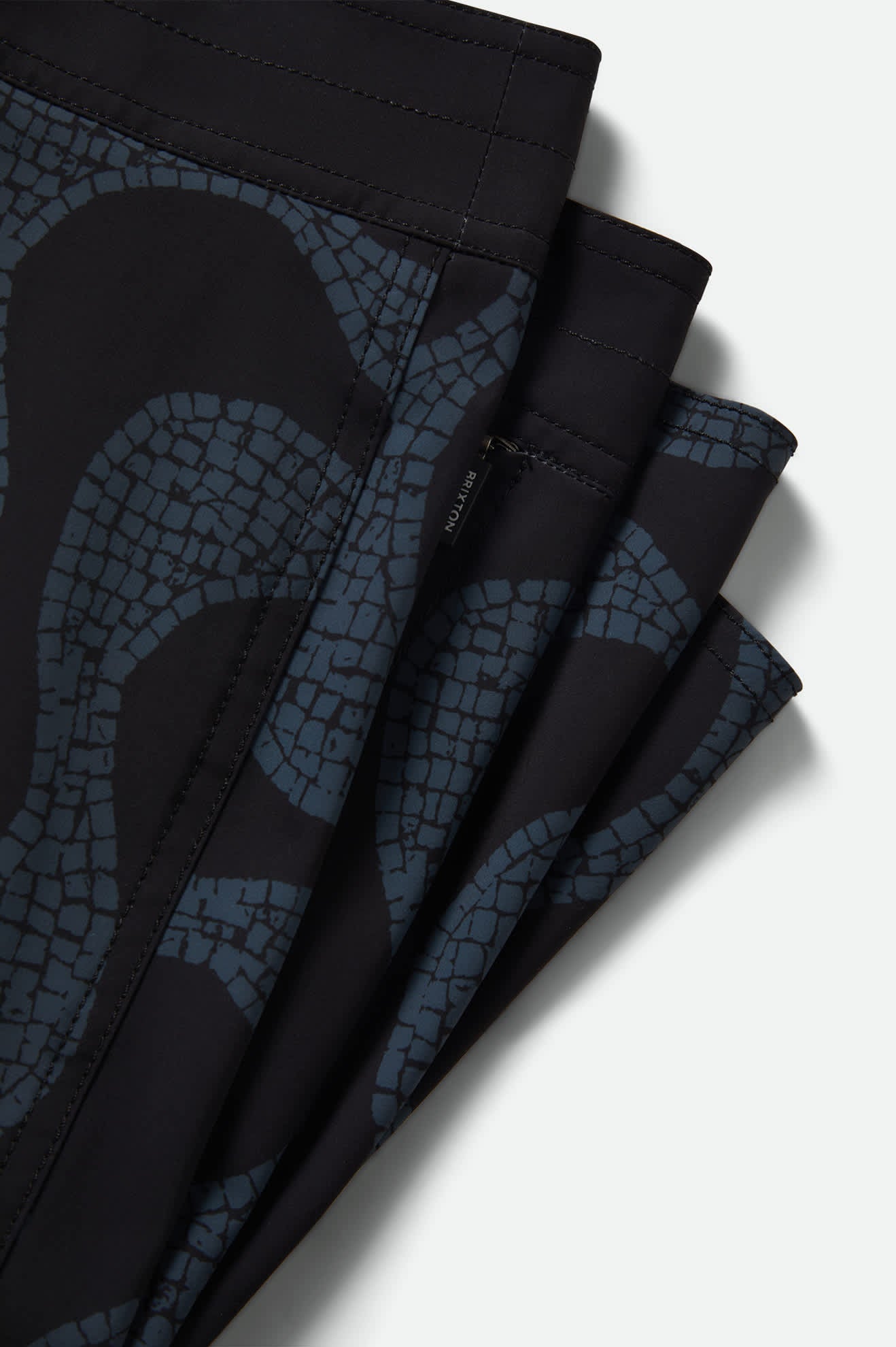 Men's Blitz Boardshort 19" in the color Black/Future Grey Warped Tile - Additional Laydown image