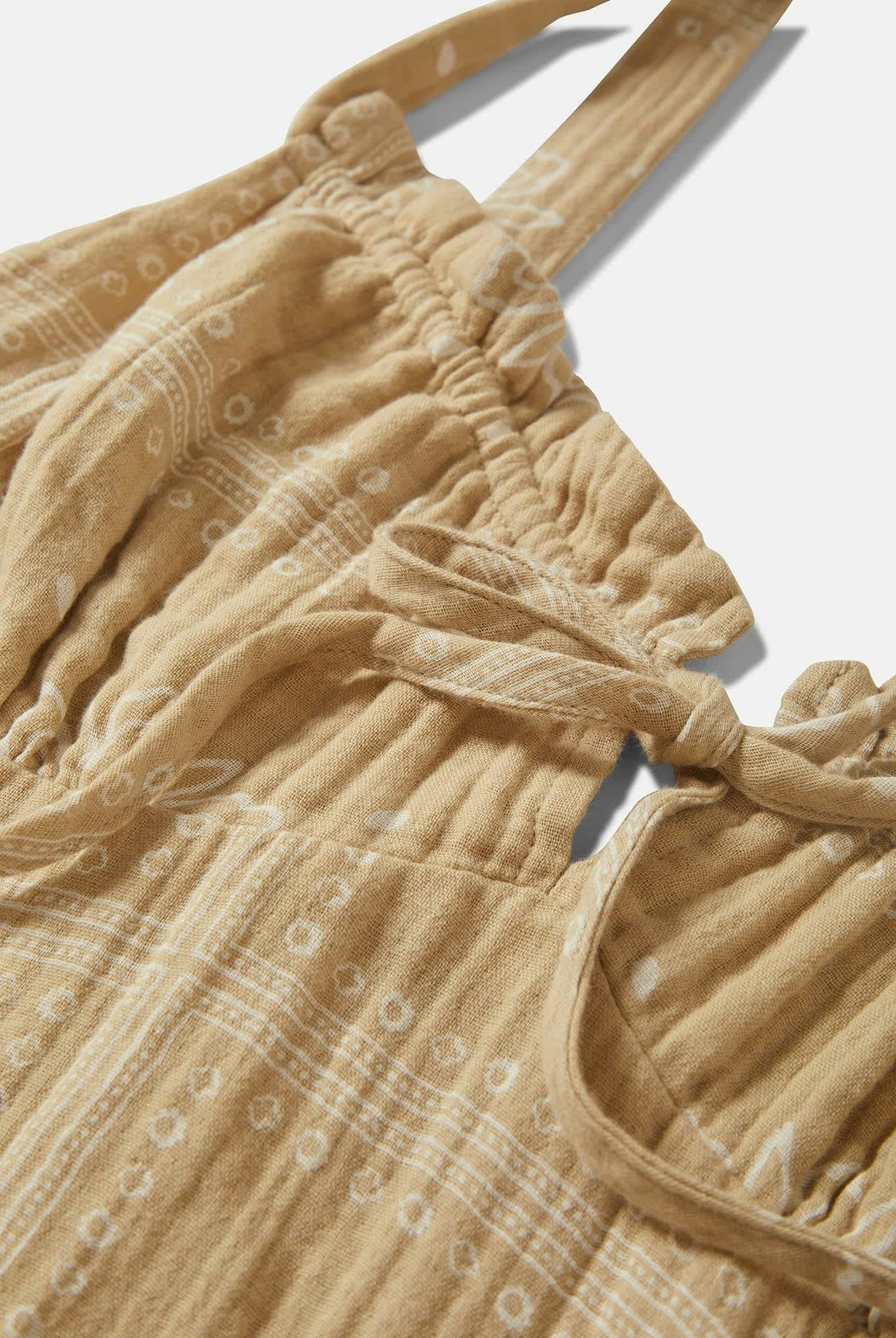 Women's Wandering Tie Dress in the color Pale Khaki Bandana - Additional Laydown image