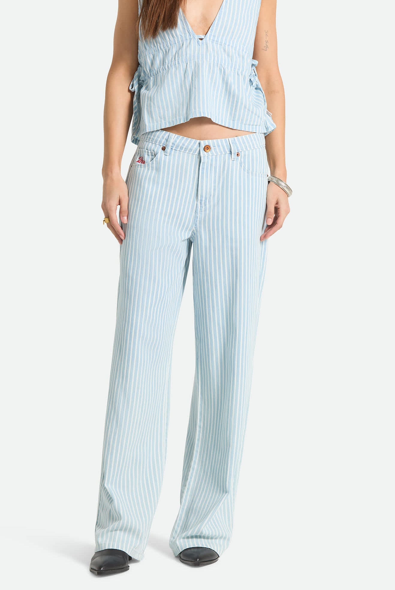 Women's The Chloe 5-Pocket Pant in the color Two Boot Stripe - Women's Front View