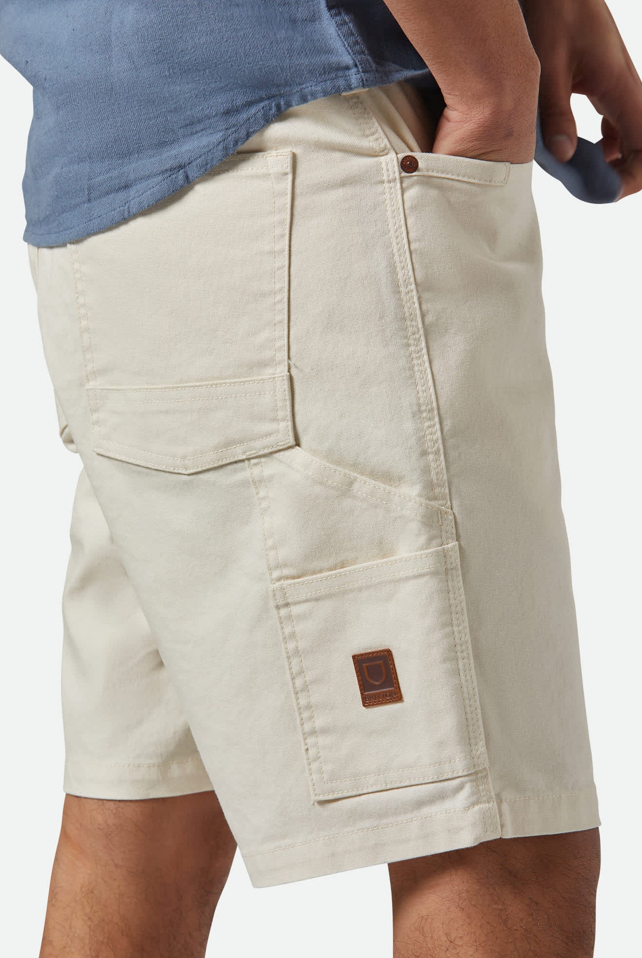 Men's Builders Carpenter Baggy Short in the color Egret White - Additional Fit image