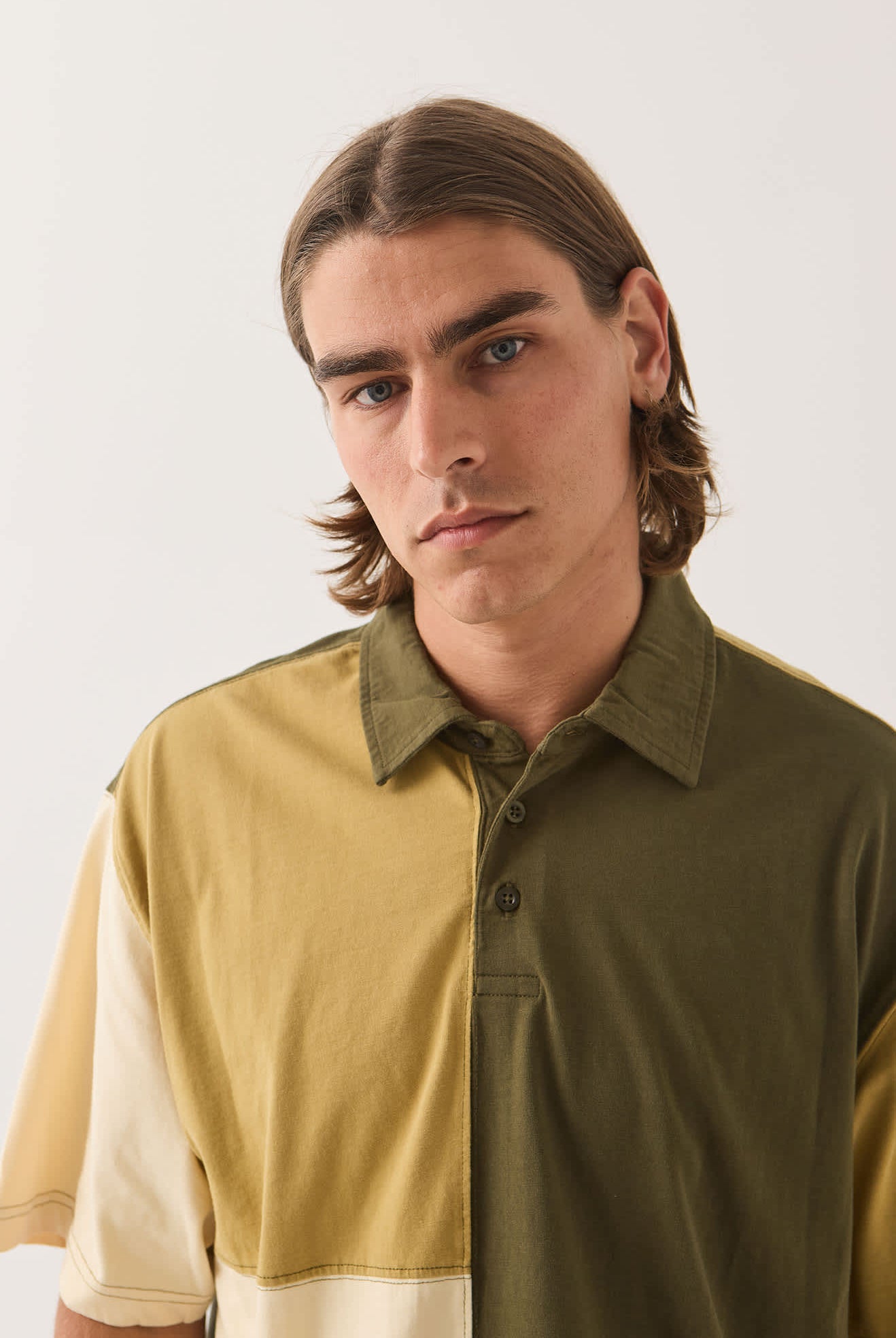 Men's Deco Relaxed Polo T-Shirt in the color Tonal Color Block - Additional Fit image