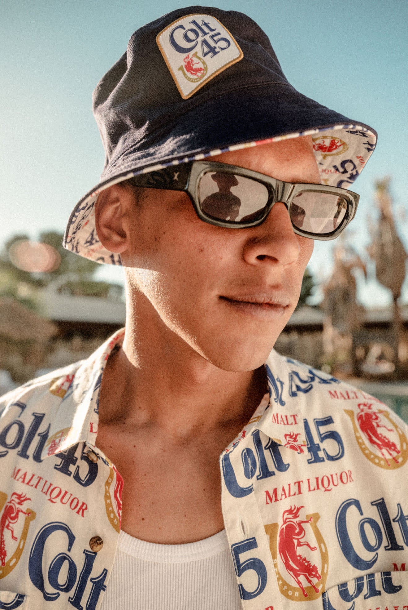 Unisex Colt 45 X Brixton Bucket Hat in the color Multi/Midnight Blue - Men's Lifestyle image