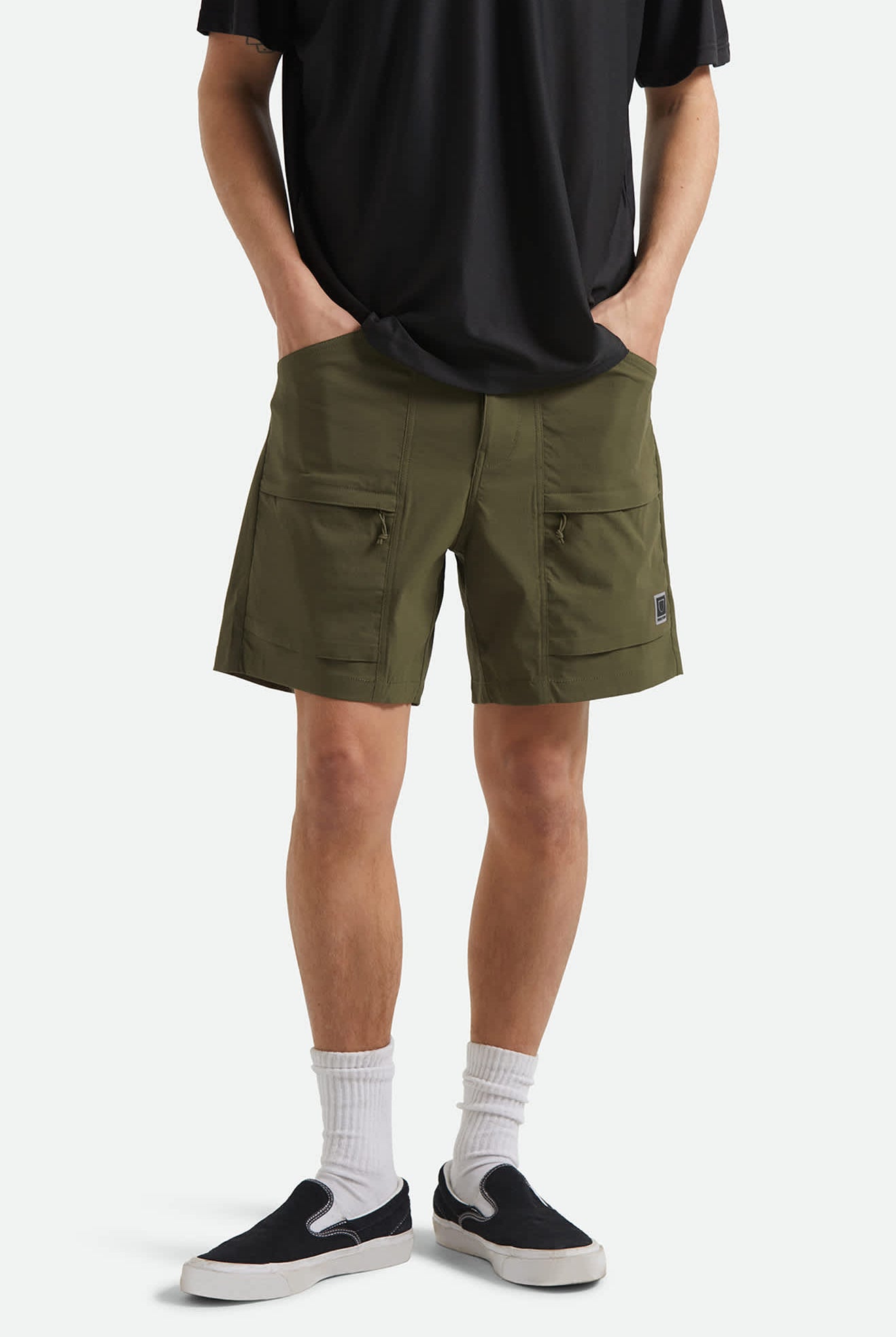 Men's Journey Utility Short in the color Dark Olive - Men's Front View