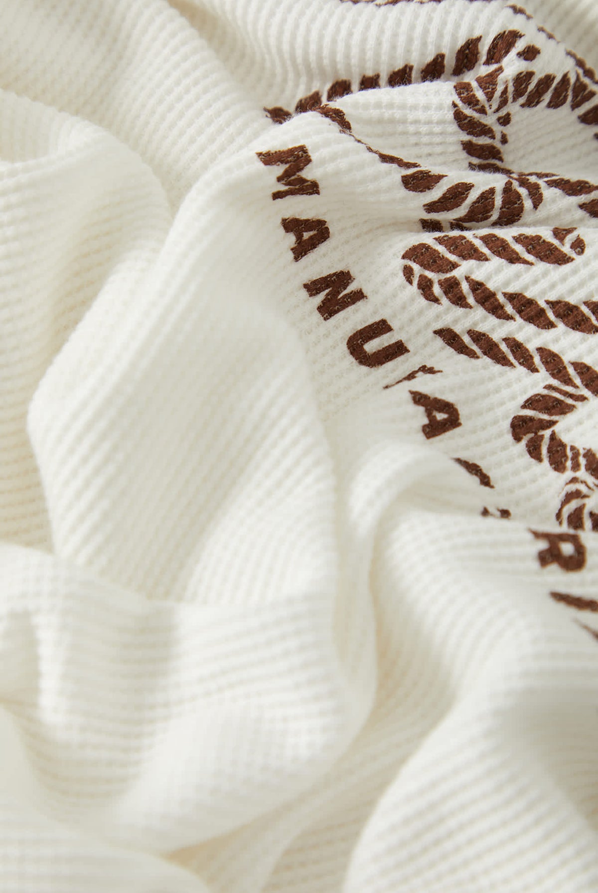 Men's Trails Waffle Knit Top in the color Off White - Additional Laydown image